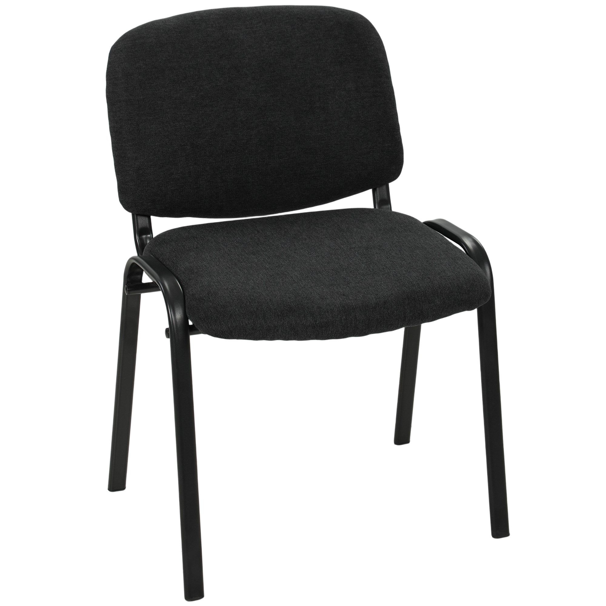 TUNBRIDGE Stackable Ergonomic Meeting Chair with Padded Seat and Curved Backrest - Black
