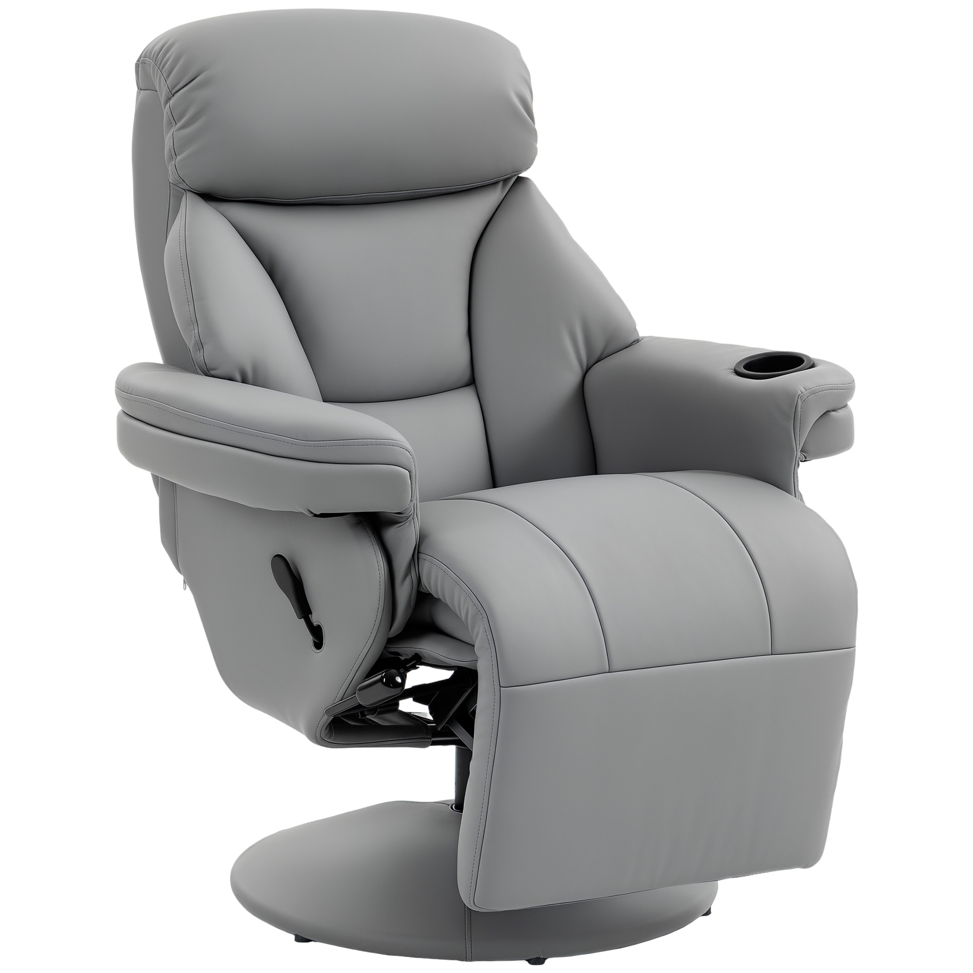 GARLEN Upholstered Manual Recliner Armchair with Footrest and Adjustable Backrest - Grey