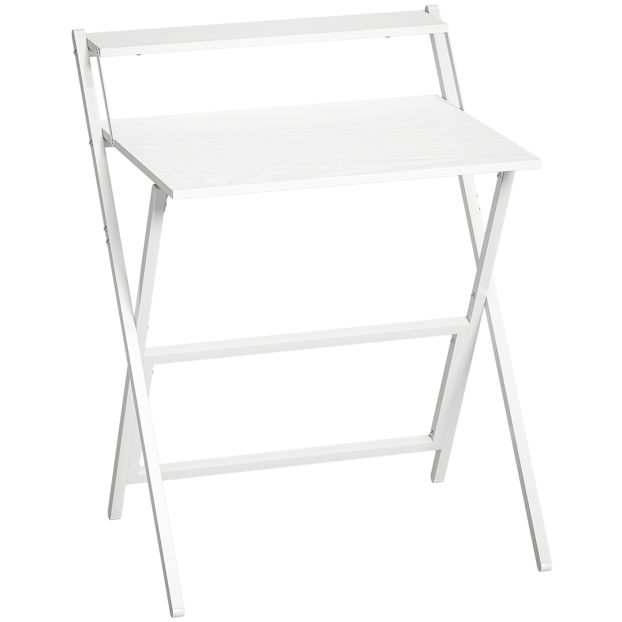 EASTBOURNE 70 cm Folding Computer Desk with Raised Monitor Shelf - White