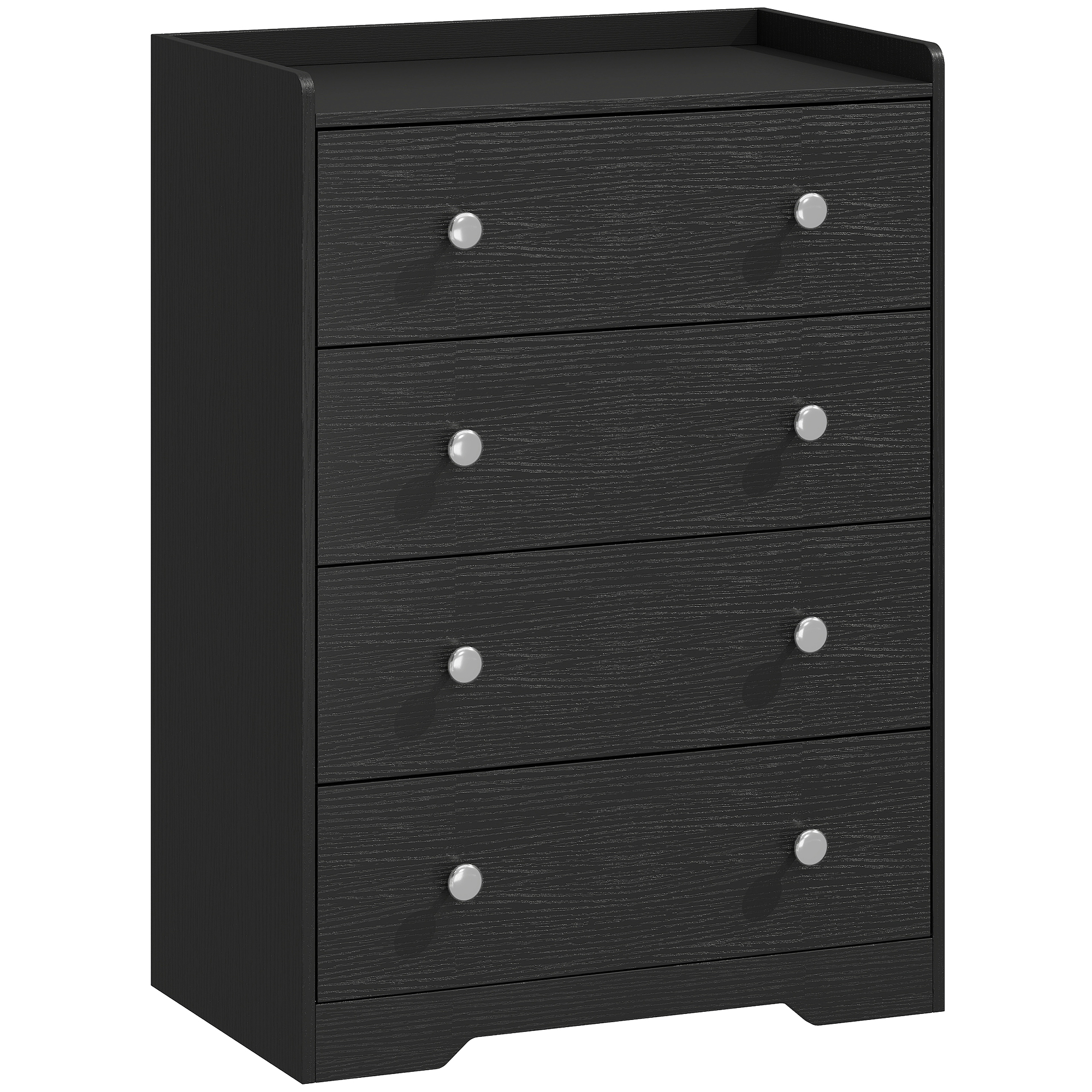 WEYBRIDGE Black Chest of Drawers - Medium-sized, 4 Drawers