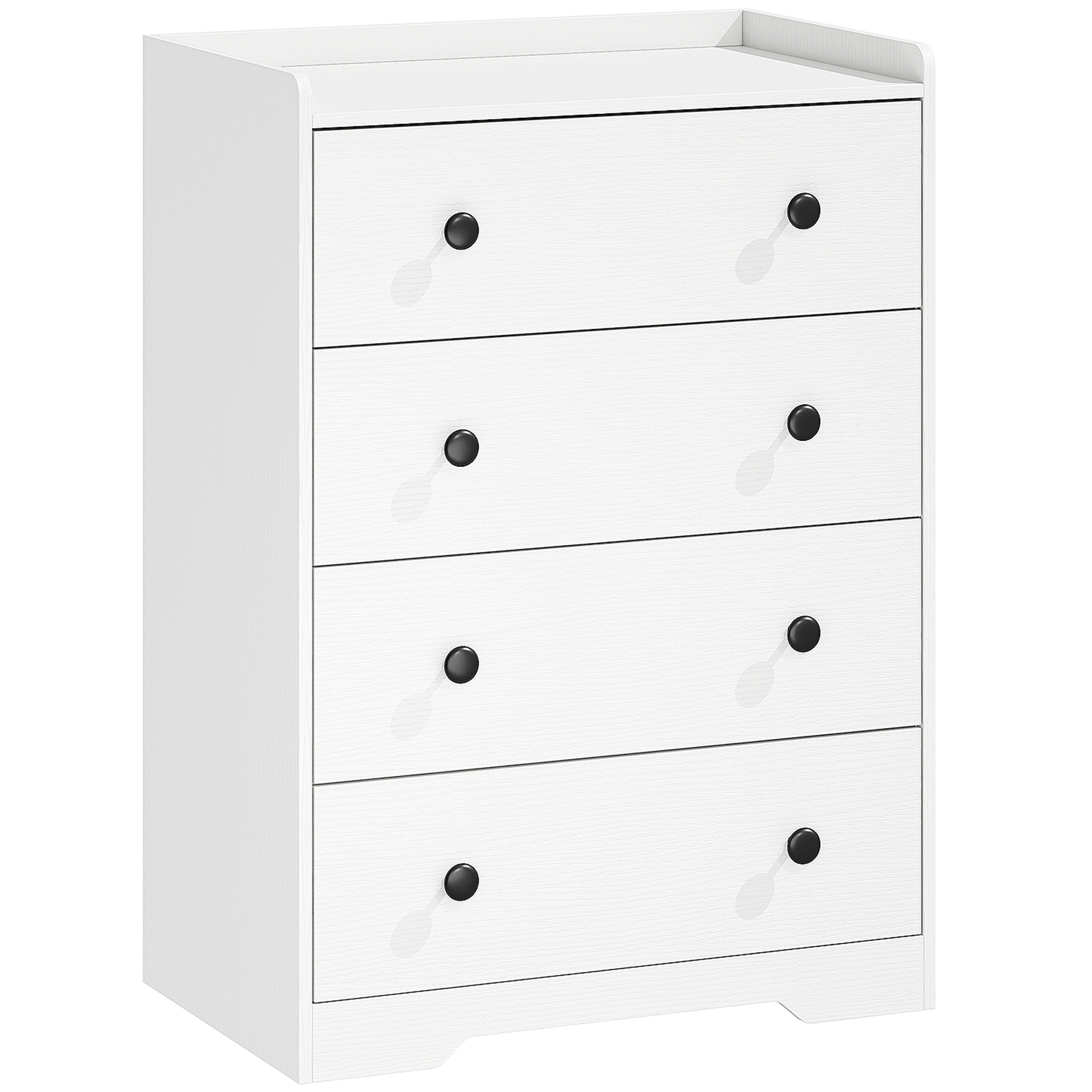 WEYBRIDGE White Chest of Drawers - Medium-sized, 4 Drawers