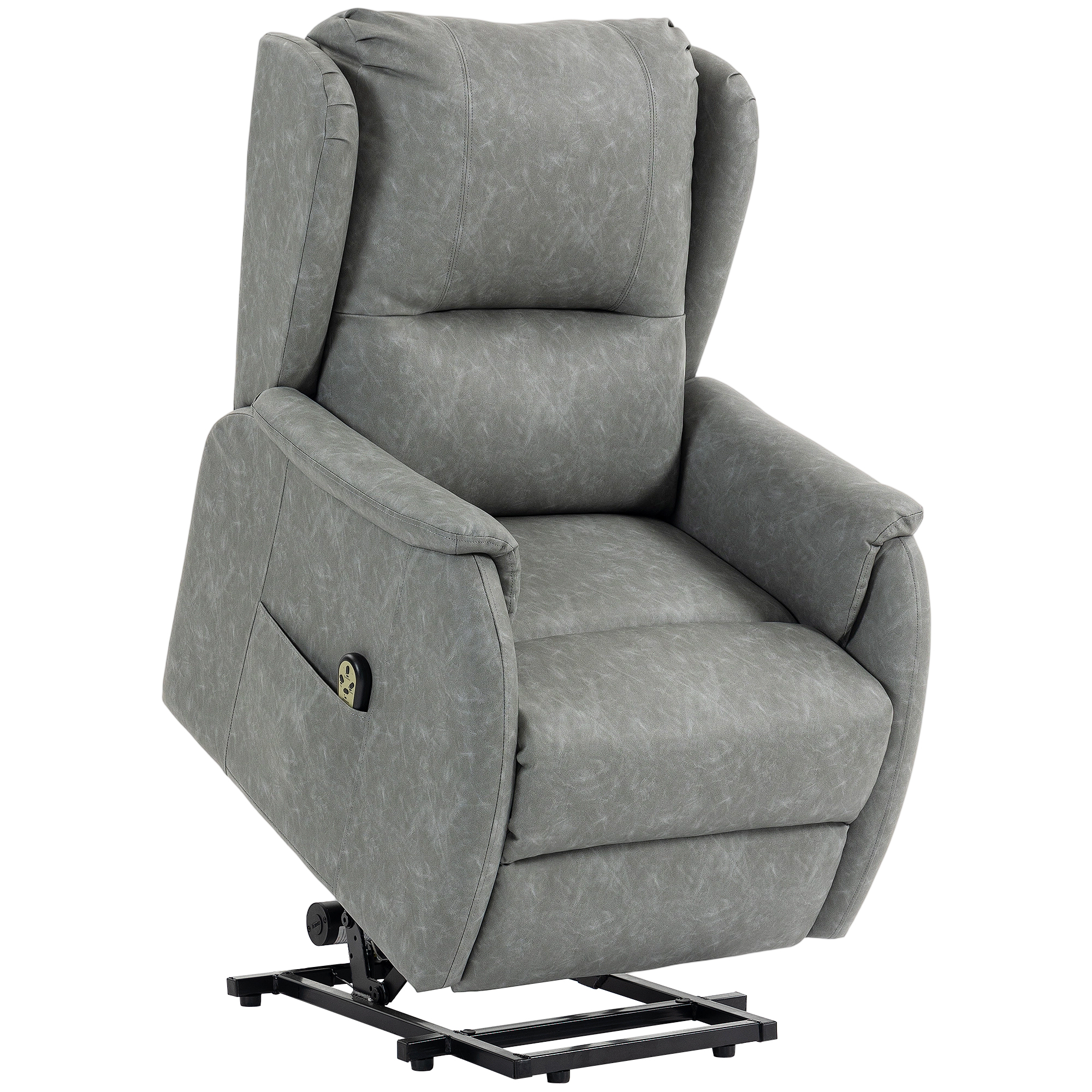 HOOKWOOD Dual Motor Power Lift Recliner Chair with Remote Control - Grey and Black