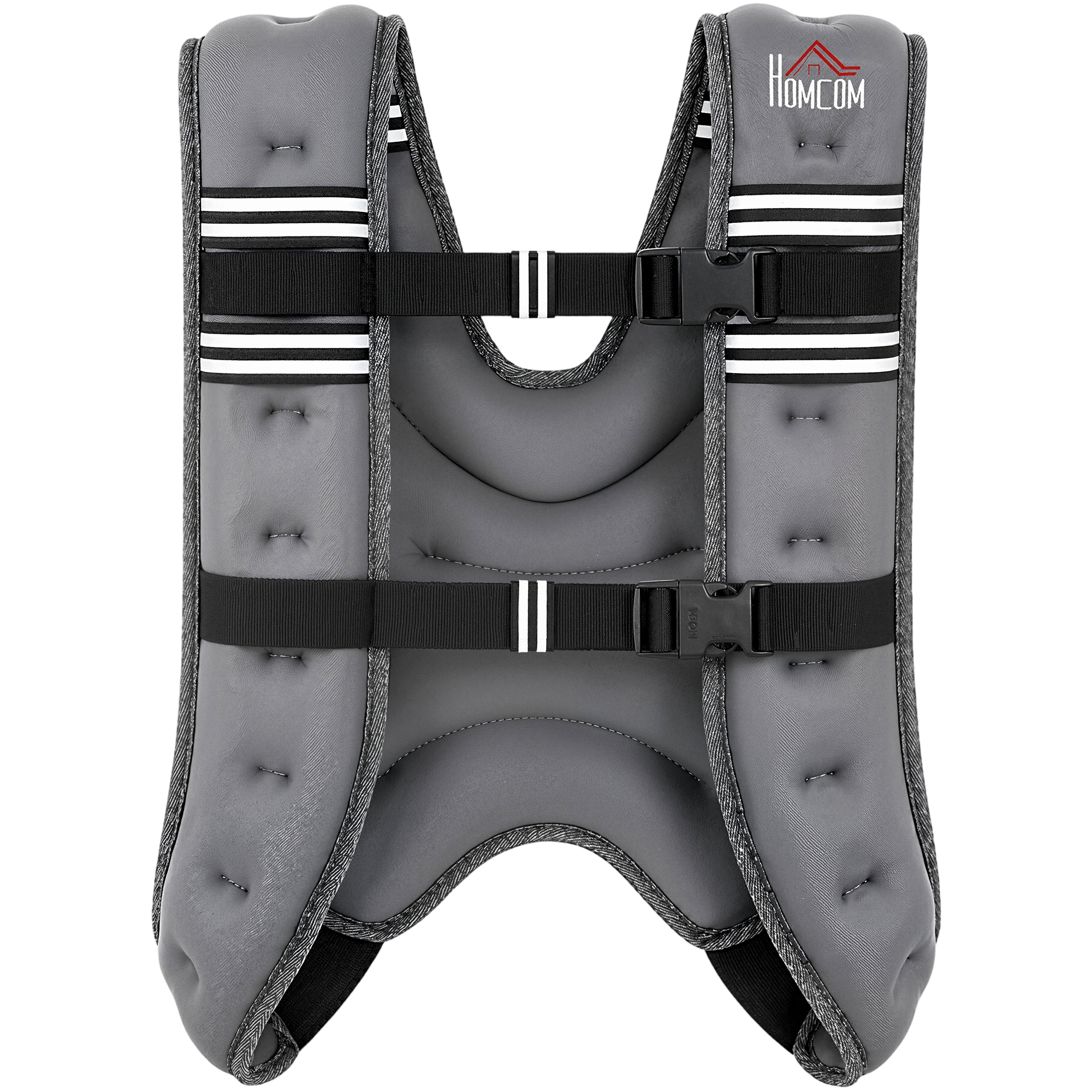 MONJAD 10 kg Adjustable Weighted Vest with Pocket and Reflective Strips for Running and Training - Grey