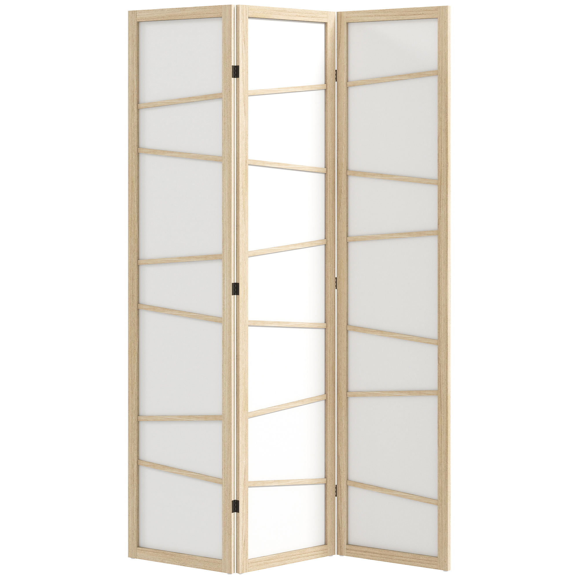 EASINGTON 3 Panel Wooden Folding Room Divider and Privacy Screen for Bedroom - Natural Wood Finish