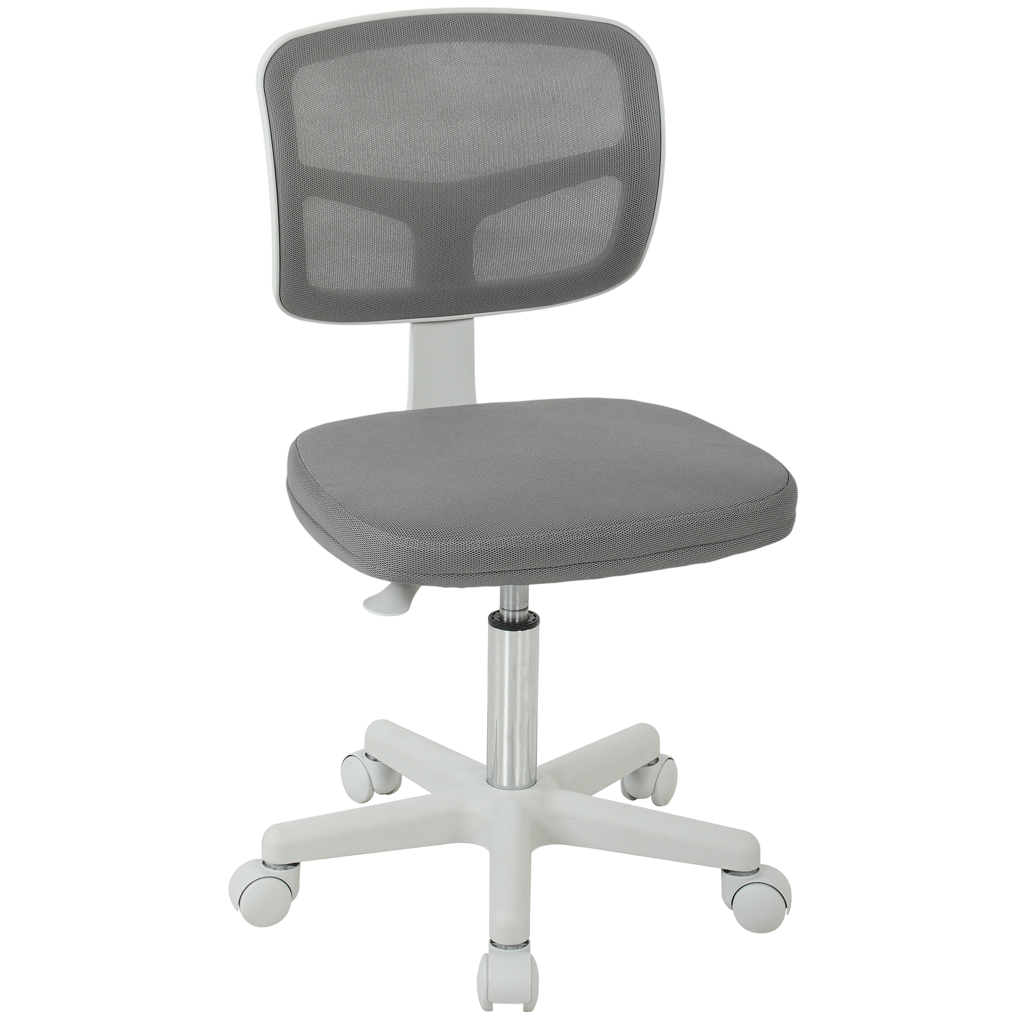 KNARESBOROUGH Small Armless Ergonomic Mesh Office Chair with Curved Back and Swivel Base - Dark Grey
