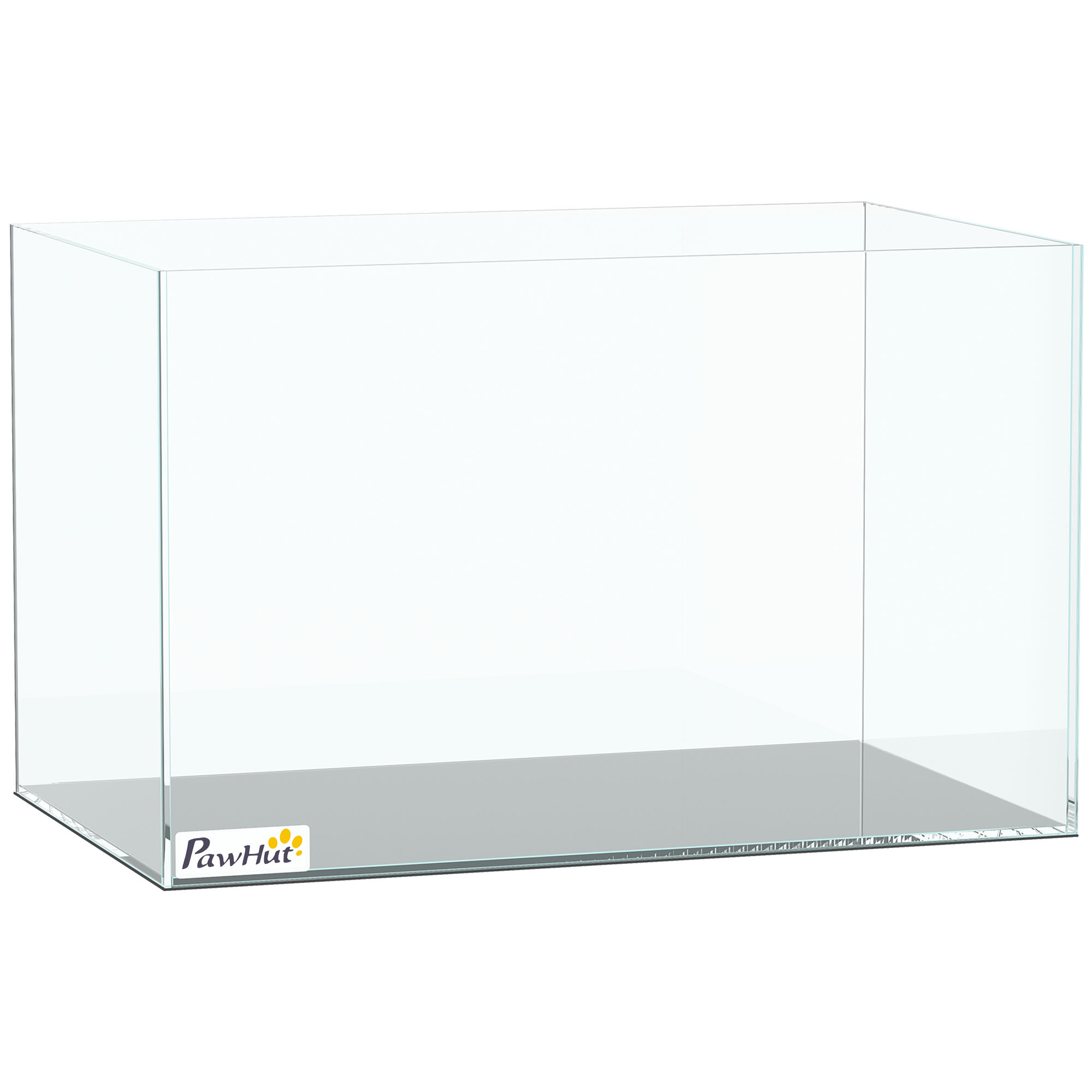 SEDBERGH 24L Bare Glass Fish Tank with Protective Base Mat for Fish and Shrimps - Transparent and Black