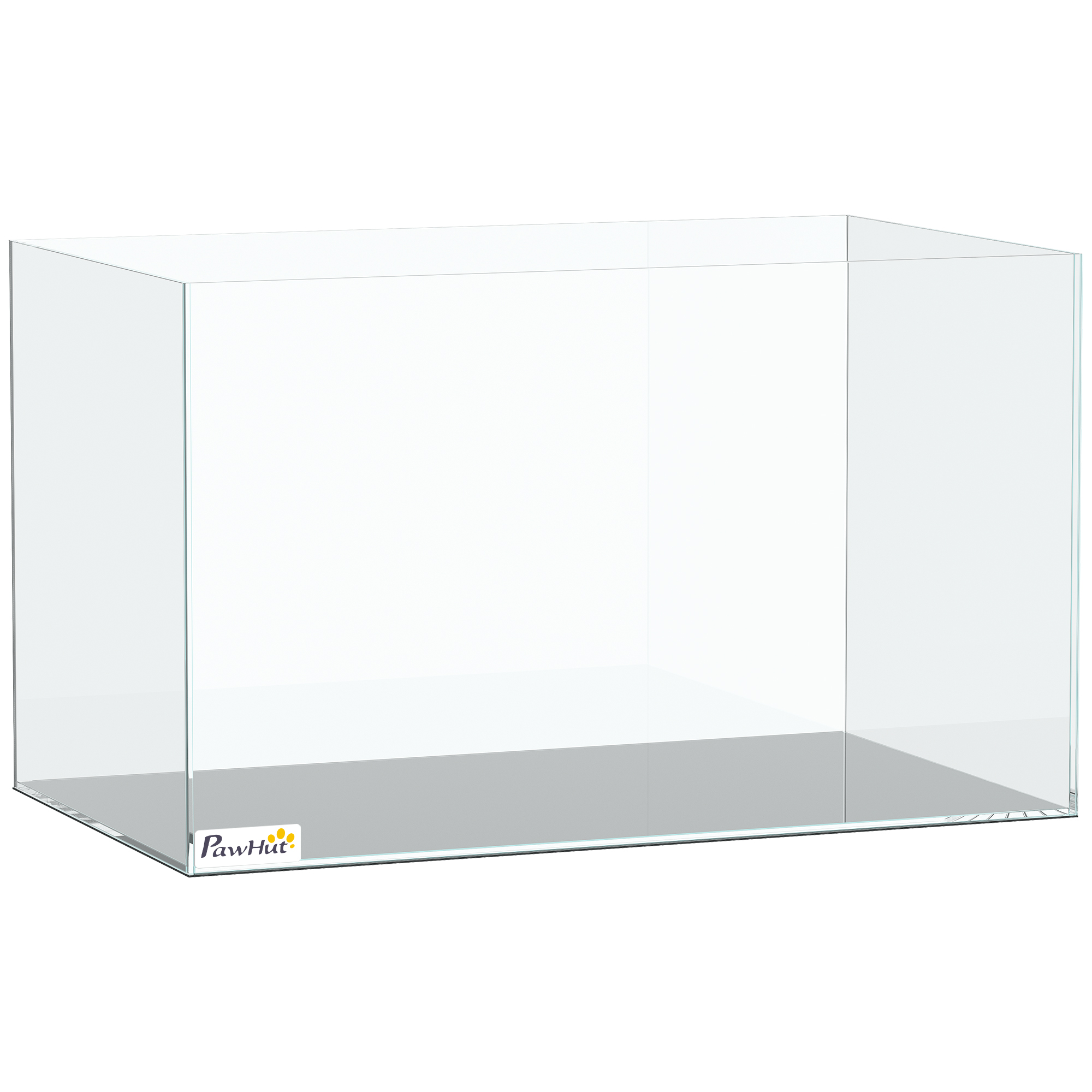 SEDBERGH 43L Bare Glass Fish Tank with Protective Base Mat for Fish and Shrimps - Transparent and Black