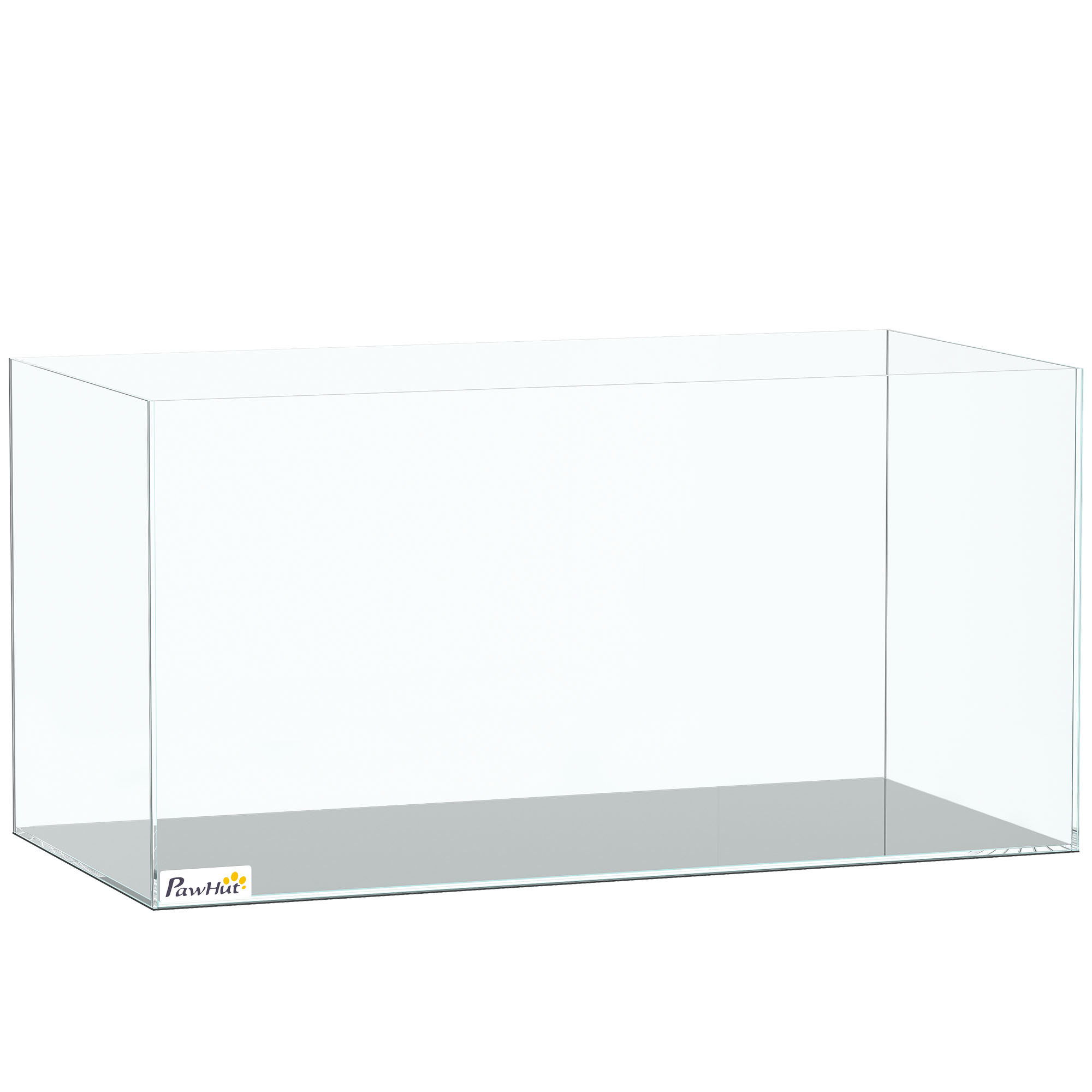 SEDBERGH 51L Bare Glass Fish Tank with Protective Base Mat for Fish and Shrimps - Transparent and Black