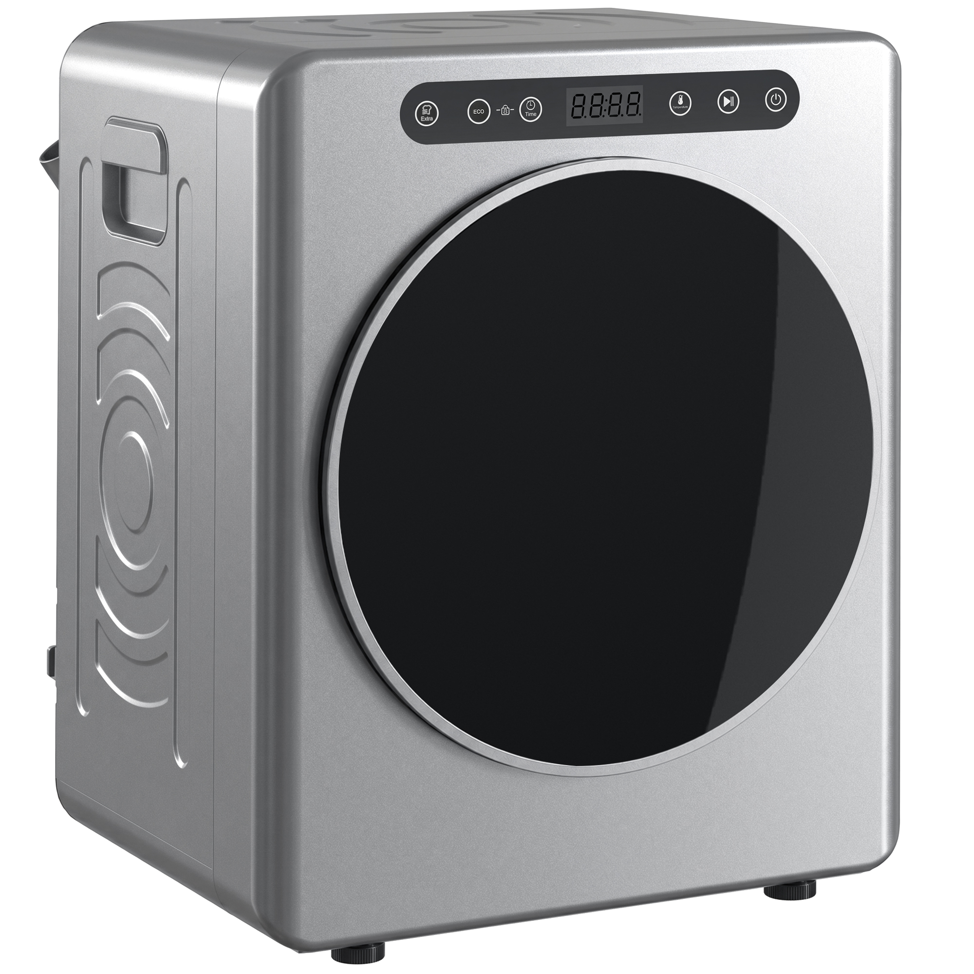 QUAMOOR 5 kg Compact Tumble Dryer with Adjustable Temperature from 40 to 60 Degrees Celsius - Silver Tone