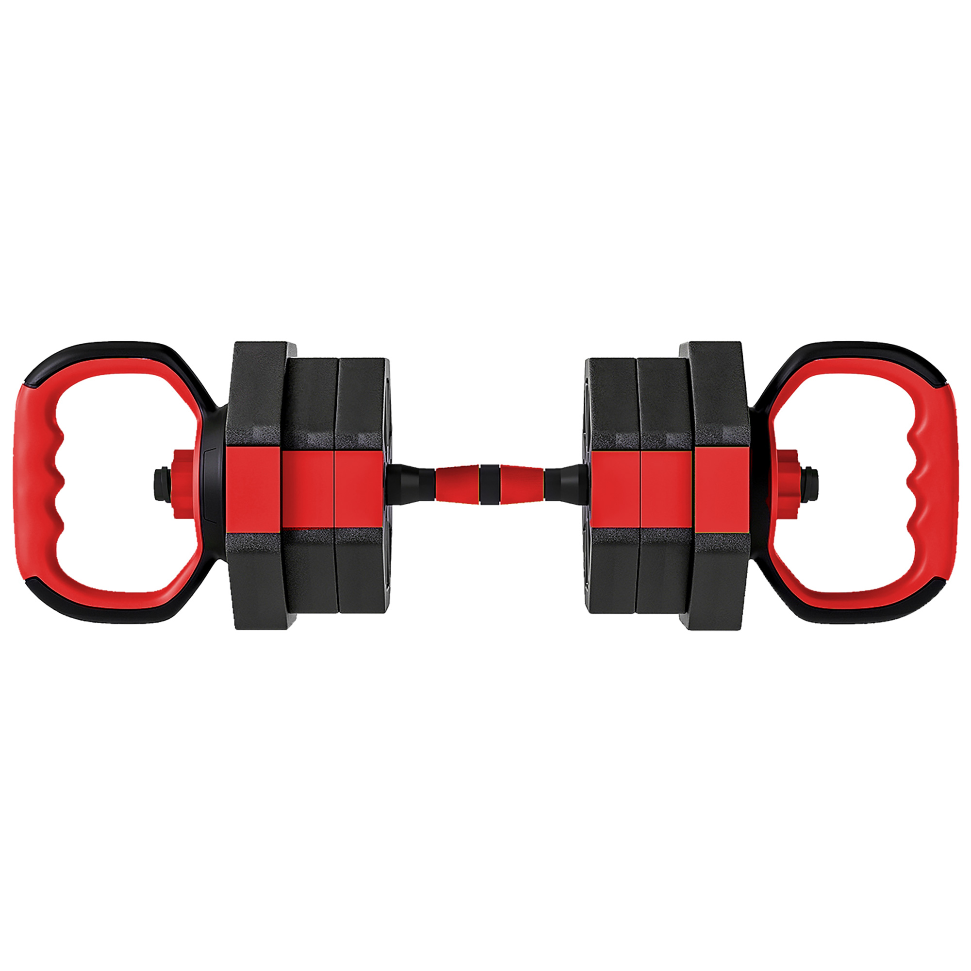 ARVETHLYN 6 in 1 20 kg Adjustable Dumbbell, Kettlebell and Barbell Weight Set for Home Training - Red
