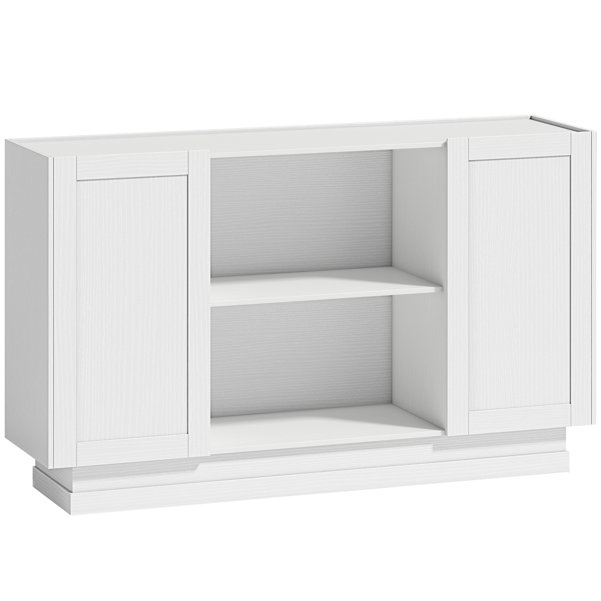 WESTBOURNE 133 cm Sideboard Cabinet with 2 Open Shelves, 2 Cupboards and Soft Close Doors - White