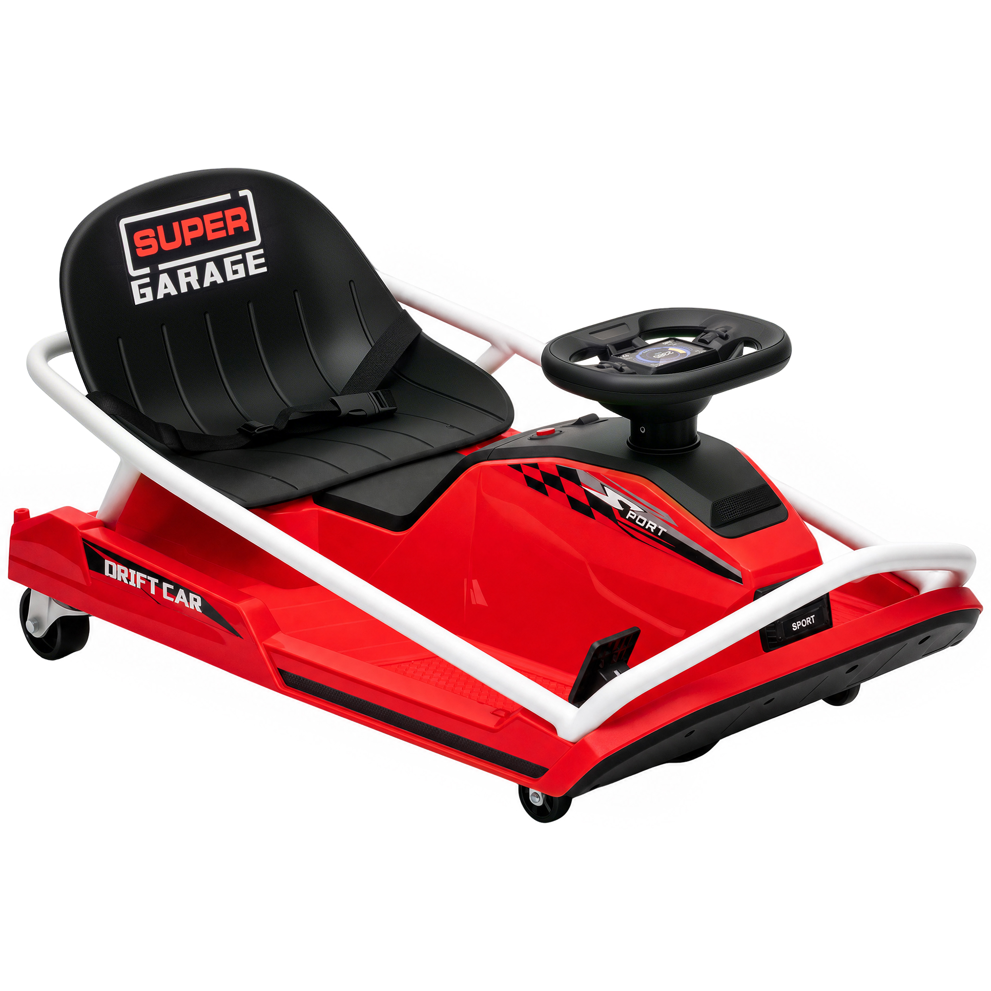 BAYLEIGH 24V Kids Electric Go Kart with Drift Mode, 300W Motor, Soft Start and Dual Speed - Red