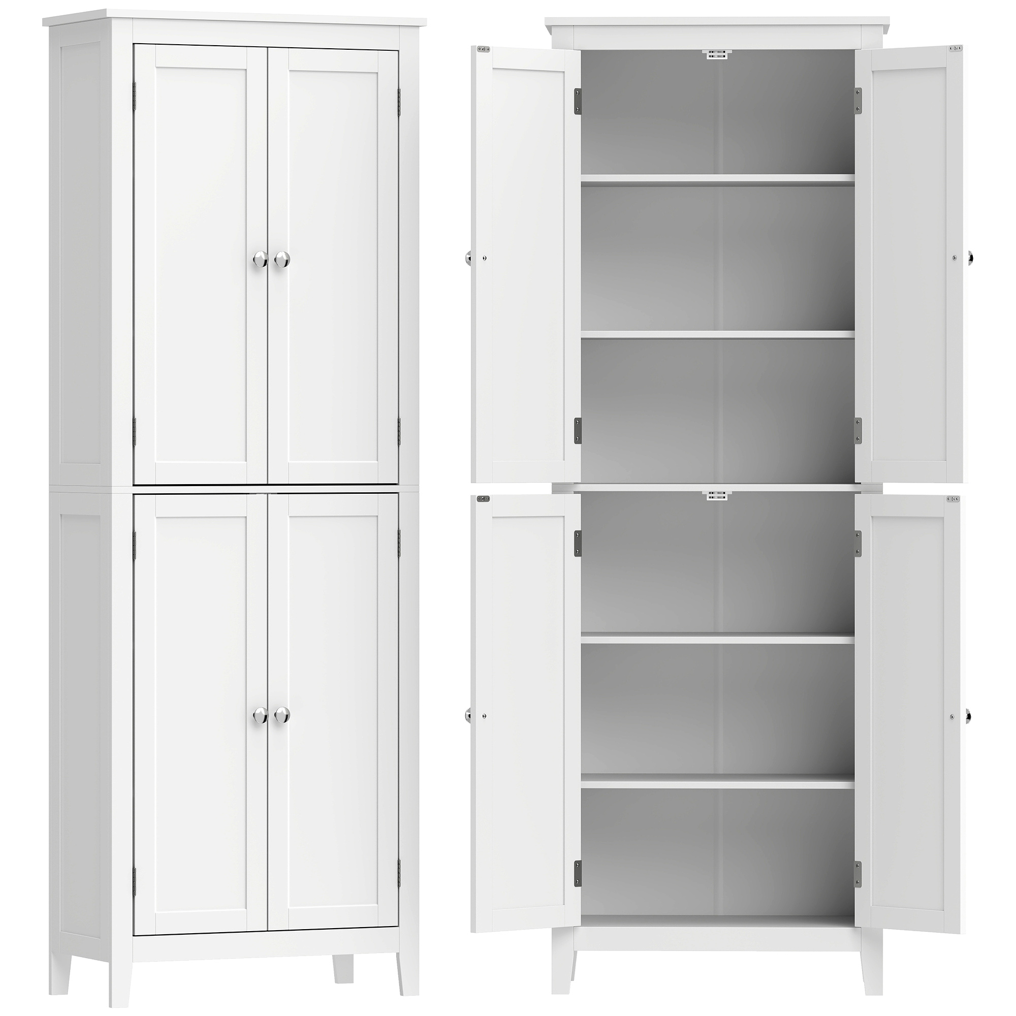 GOLDCREST 170 cm Tall Narrow Bathroom Storage Cabinet with Adjustable Shelves - White