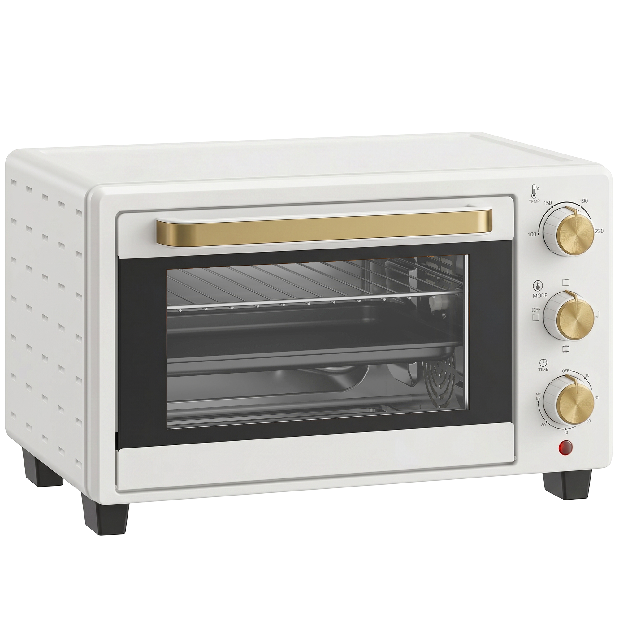 MARTHAM 21L Mini Countertop Oven with Adjustable Temperature from 100 to 230 Degrees Celsius - White