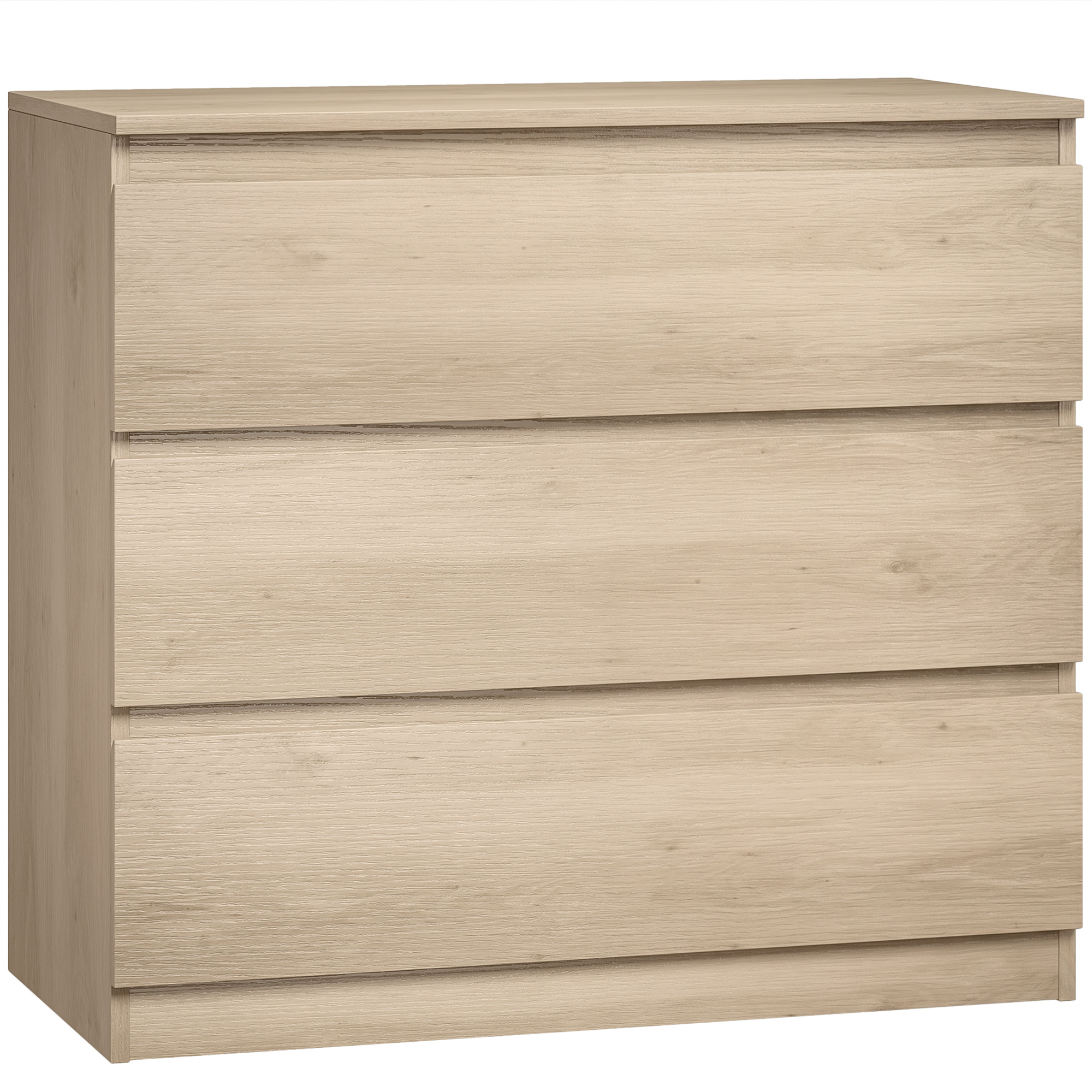 ROWAN Light Oak Finish Chest of Drawers - Medium-sized, 3 Drawers