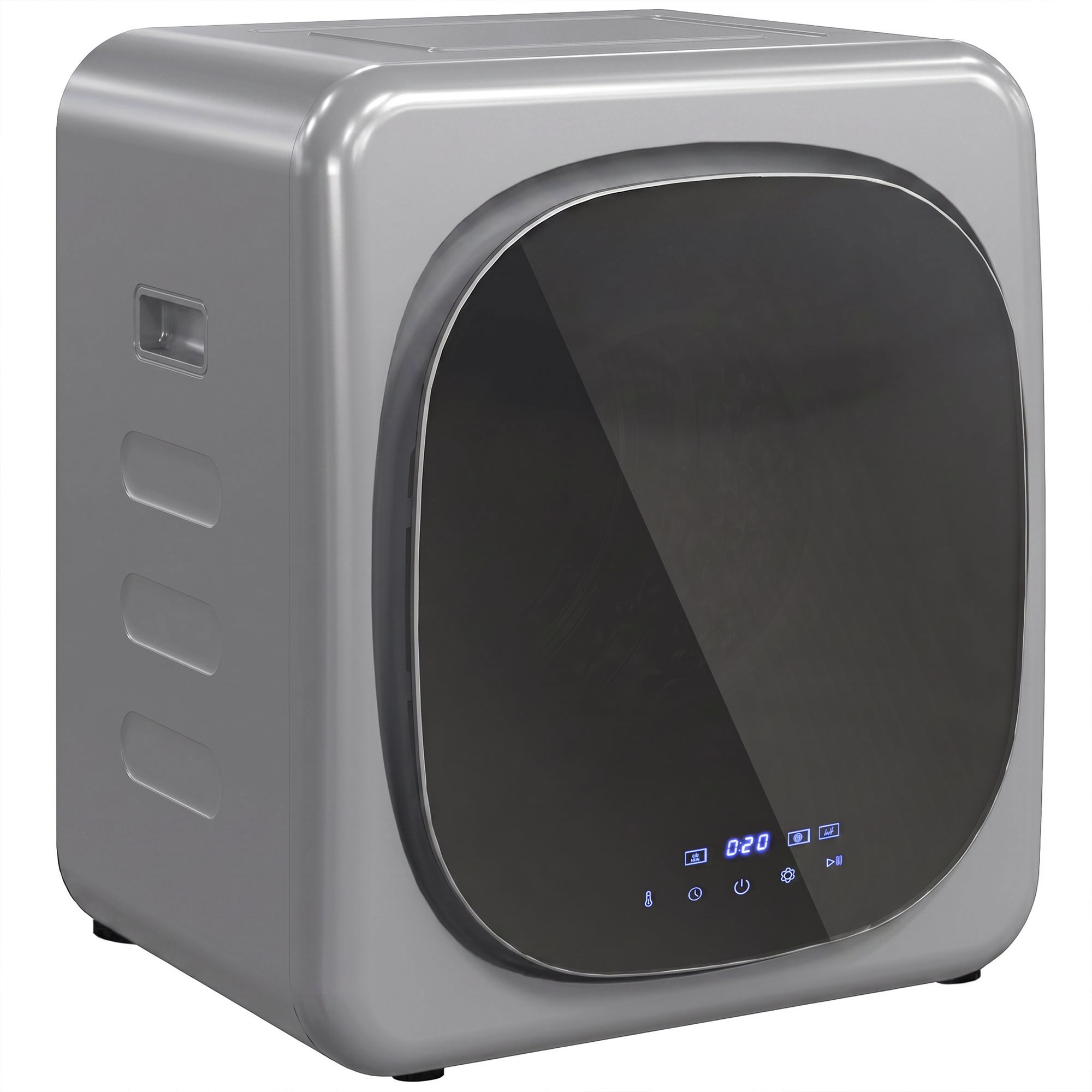 BRAINTREE 2.5 kg 800W Compact Vented Tumble Dryer with Smart Mode and Stainless Steel Drum - Silver Tone