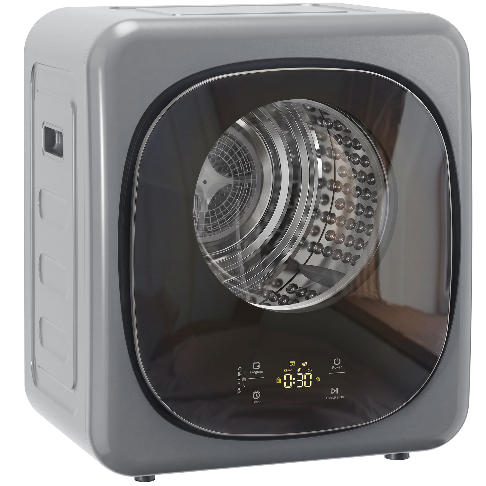 MARDENE 4 kg 800W Compact Freestanding Vented Tumble Dryer with 5 Drying Modes - Silver Tone