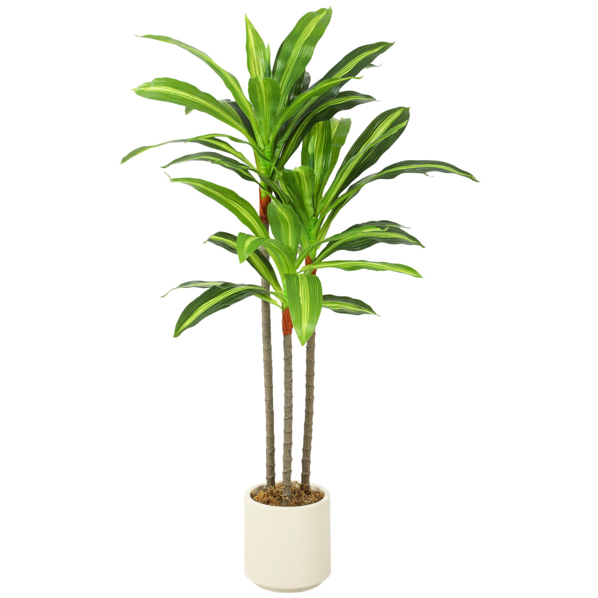 MONARA 90 cm Artificial Dracaena Tree with Lifelike Leaves and Bendable Trunks - Green