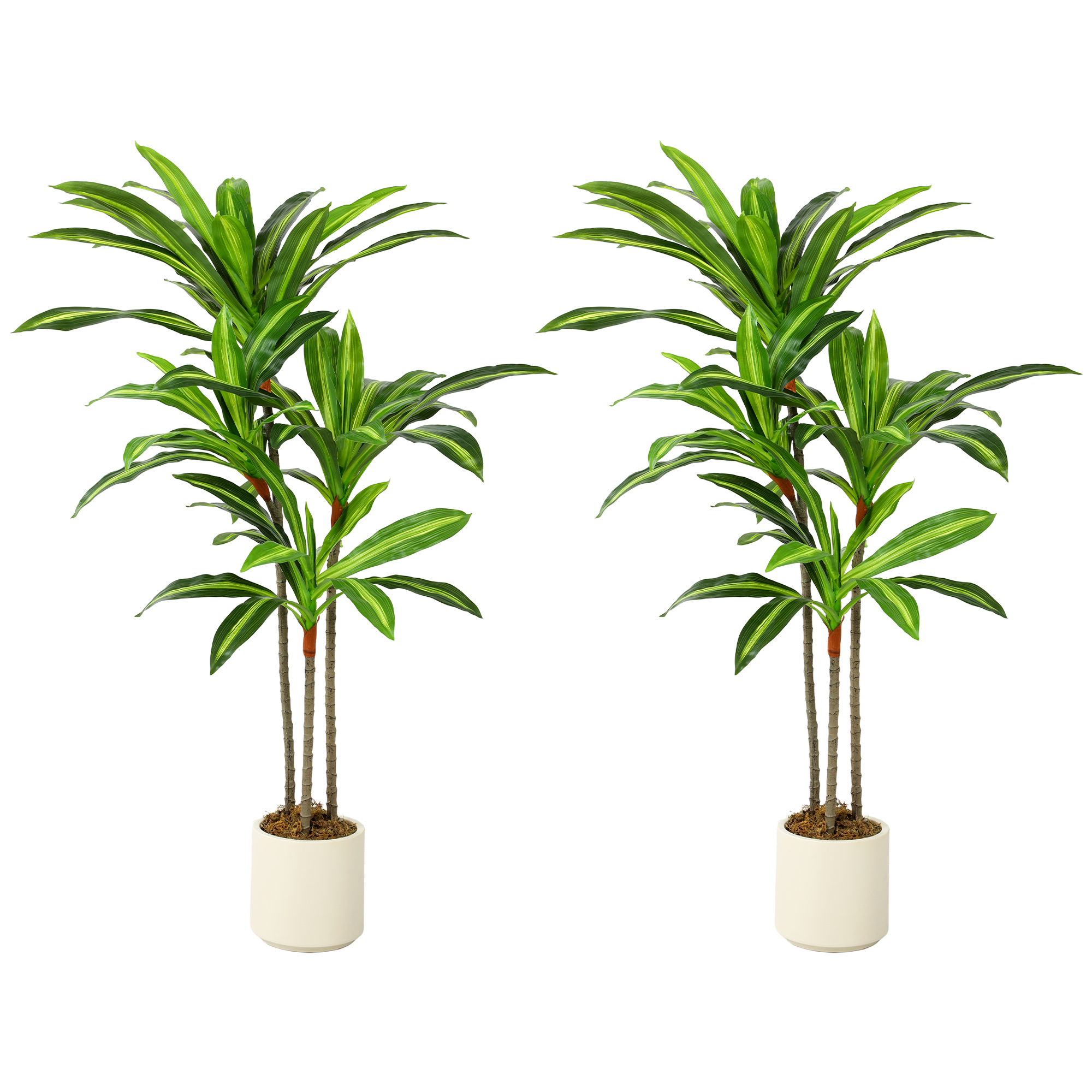 MONARA 120 cm Artificial Dracaena Tree with Lifelike Leaves and Bendable Trunks - Green