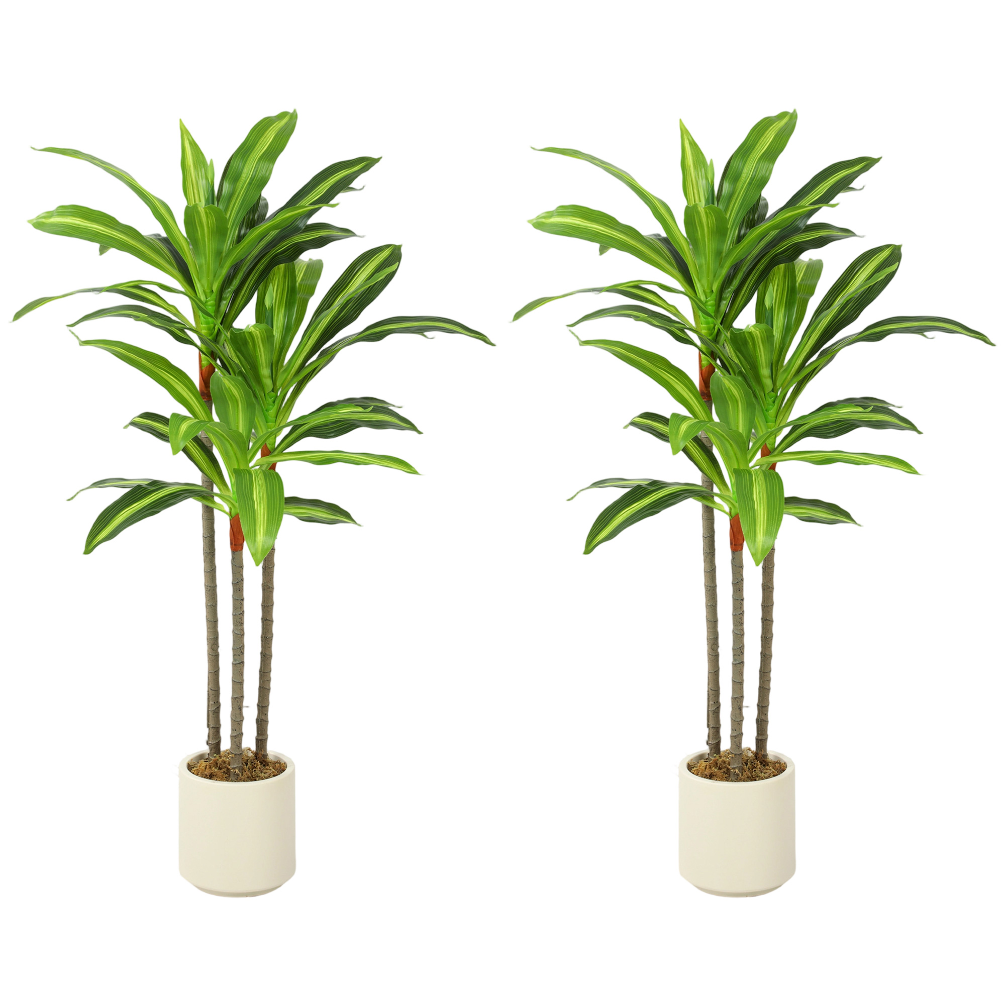 MONARA 90 cm Lifelike Artificial Dracaena Indoor Plant with Bendable Trunks - Green