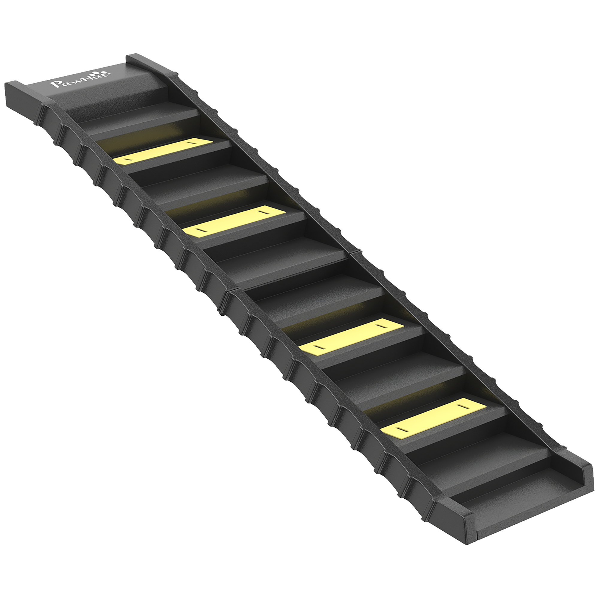 BATHFORD 10 Step Foldable Dog Car Ramp with Anti Slip Treads for Cars and High Beds - Black