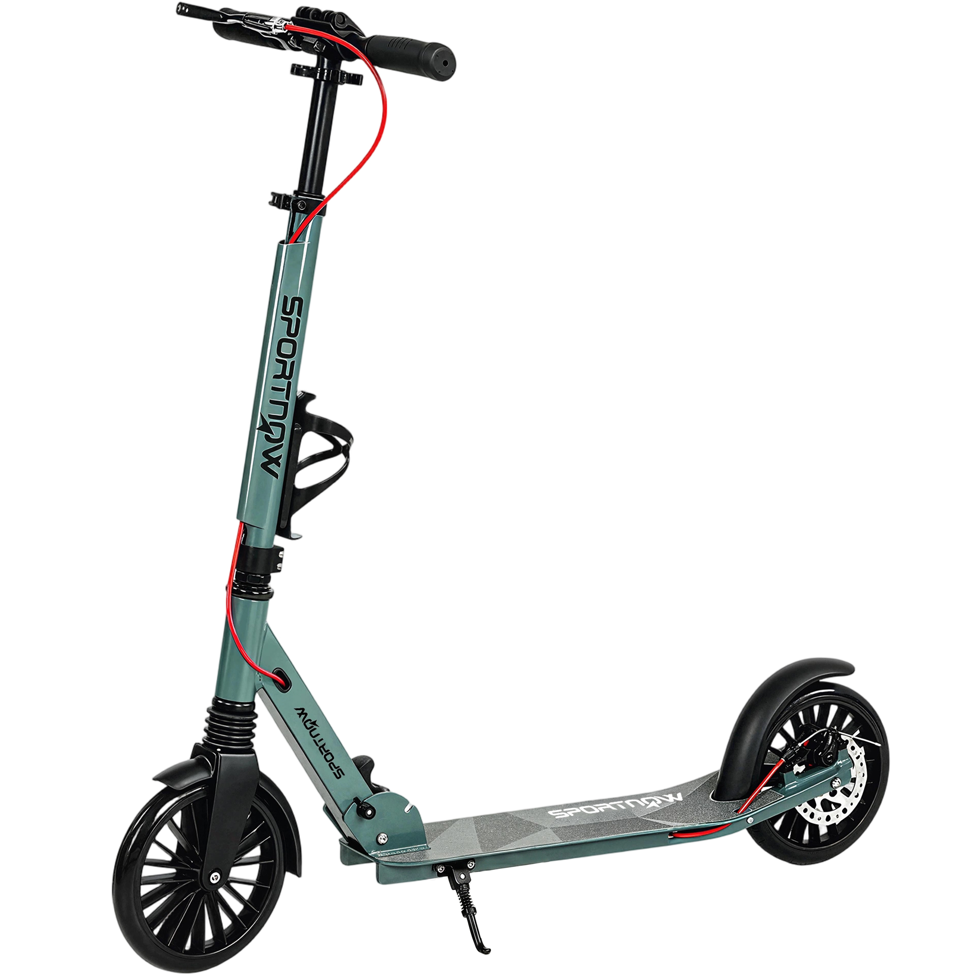 DOWNHAM Foldable Adult Kick Scooter with 200 mm Wheels and Height Adjustable Handlebar - Silver Tone