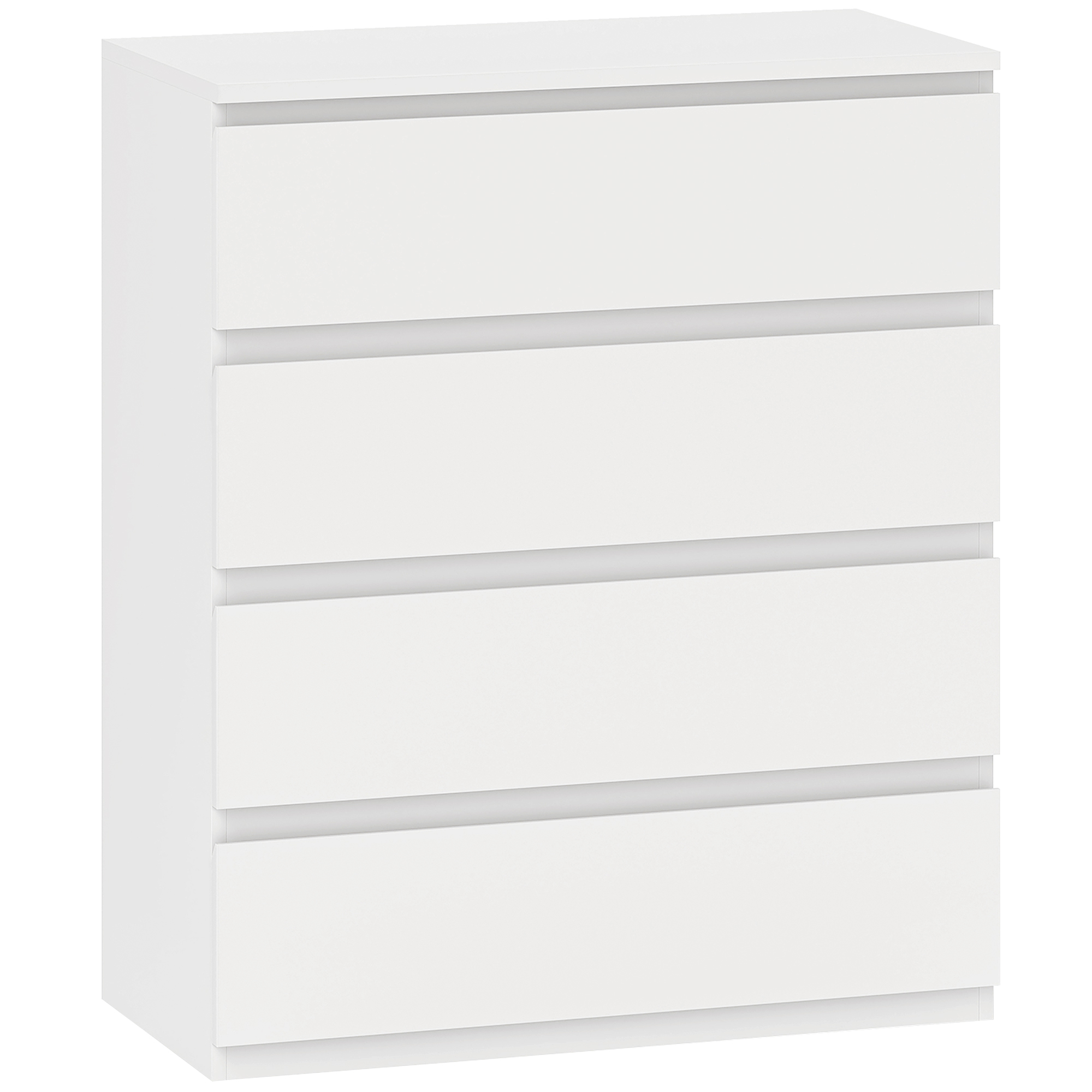 CHALFORD White Chest of Drawers - Medium-sized, 4 Drawers
