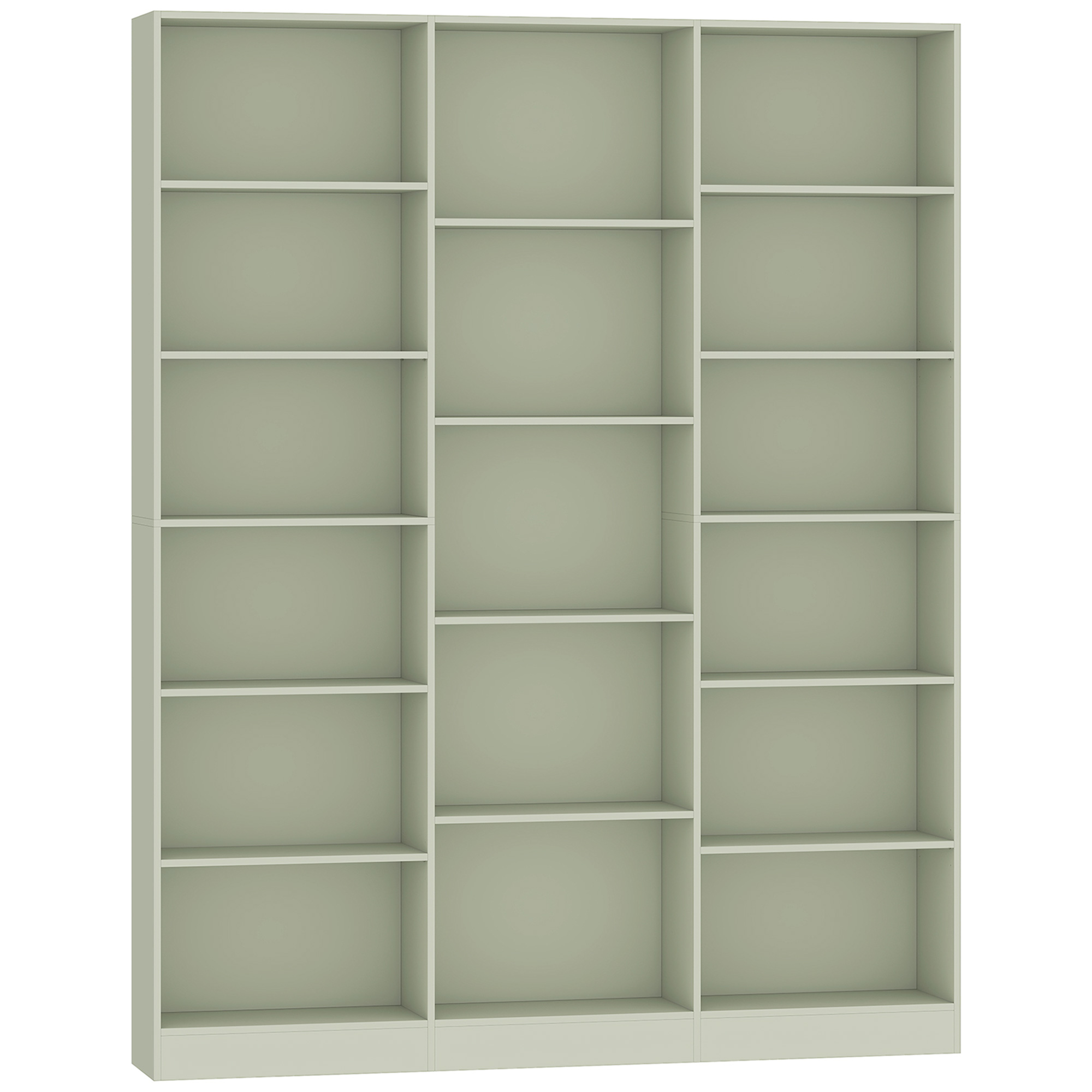 CLEOBURY 6 Tier Open Storage Bookcase with Anti Tip Hardware - Light Green