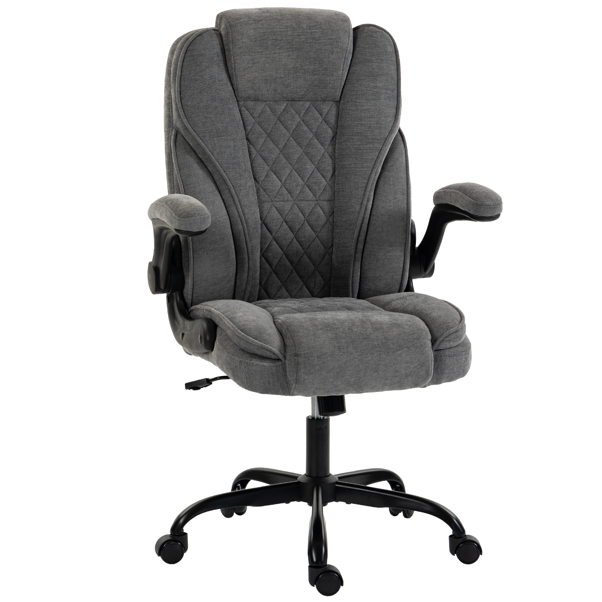 BARLESTONE Ergonomic Office Chair with Flip Up Armrests, Pocket Springs and Adjustable Height - Grey