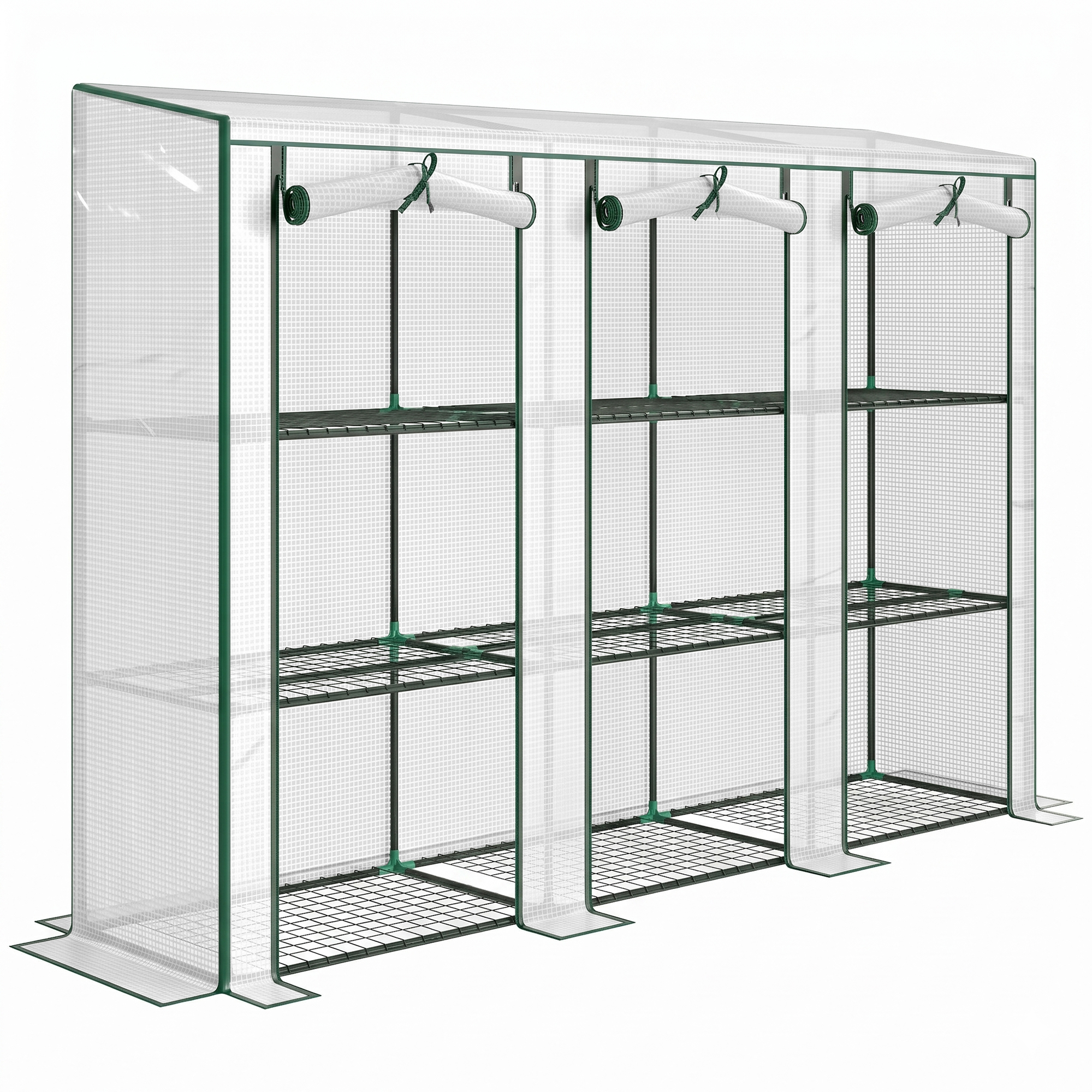 HOUNDON 46 x 215 cm Nine Shelf Greenhouse for Plants - White