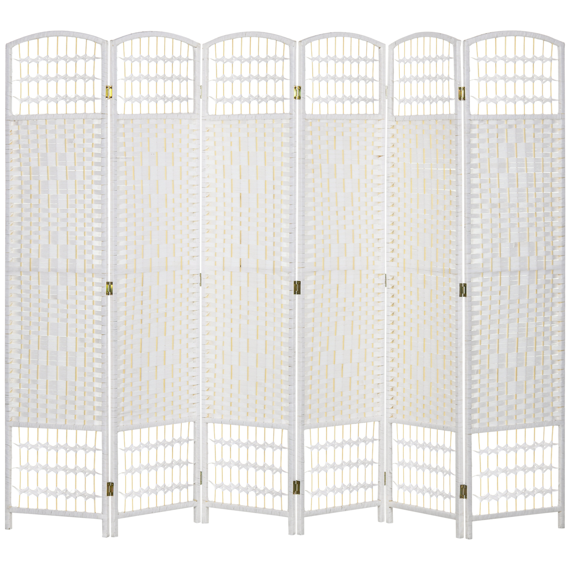 IVEGLEN 6 Panel Folding Room Divider and Privacy Screen for Living Room or Bedroom - White