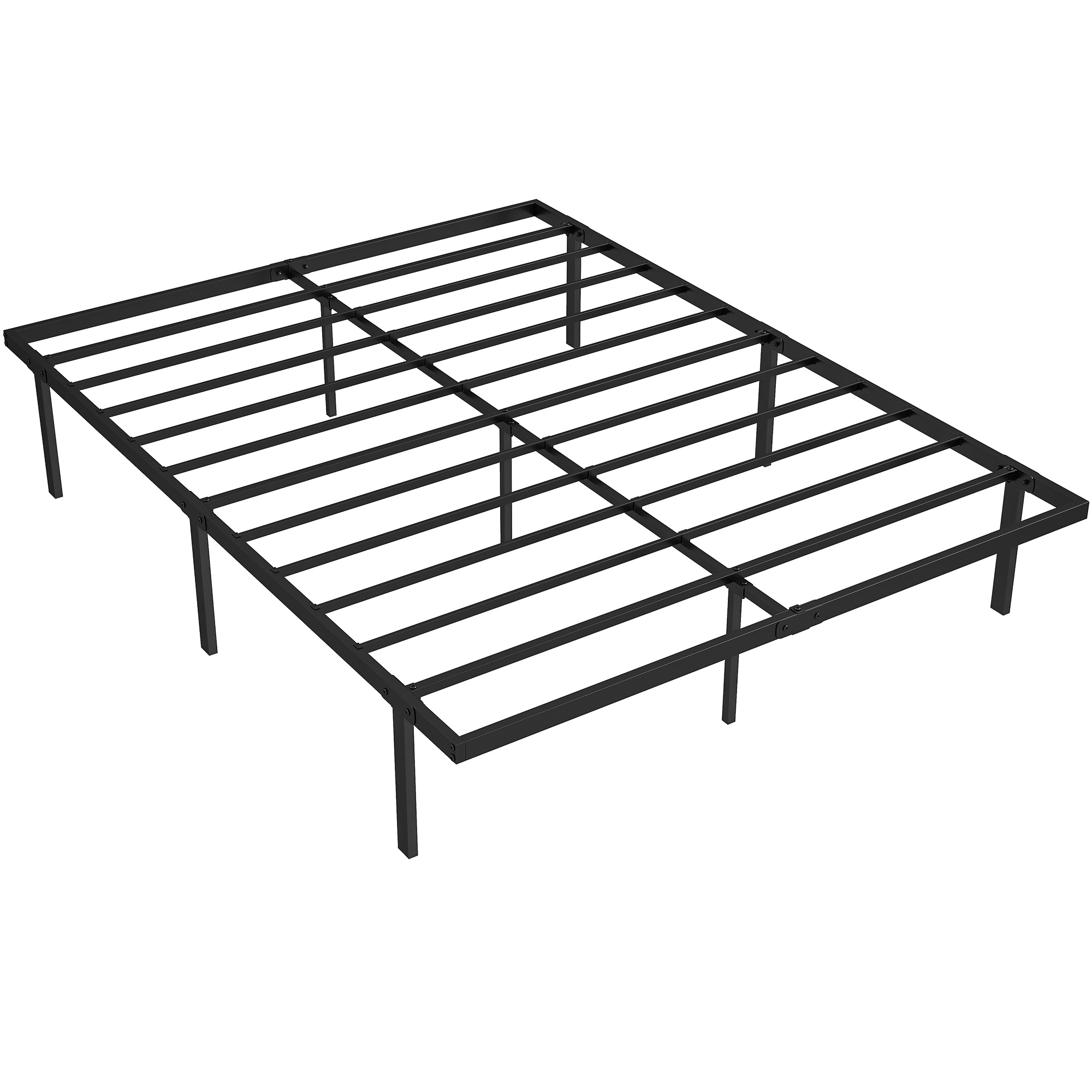 MALMESBURY Kingsize Metal Bedframe with Steel Slats and Underbed Storage - Black