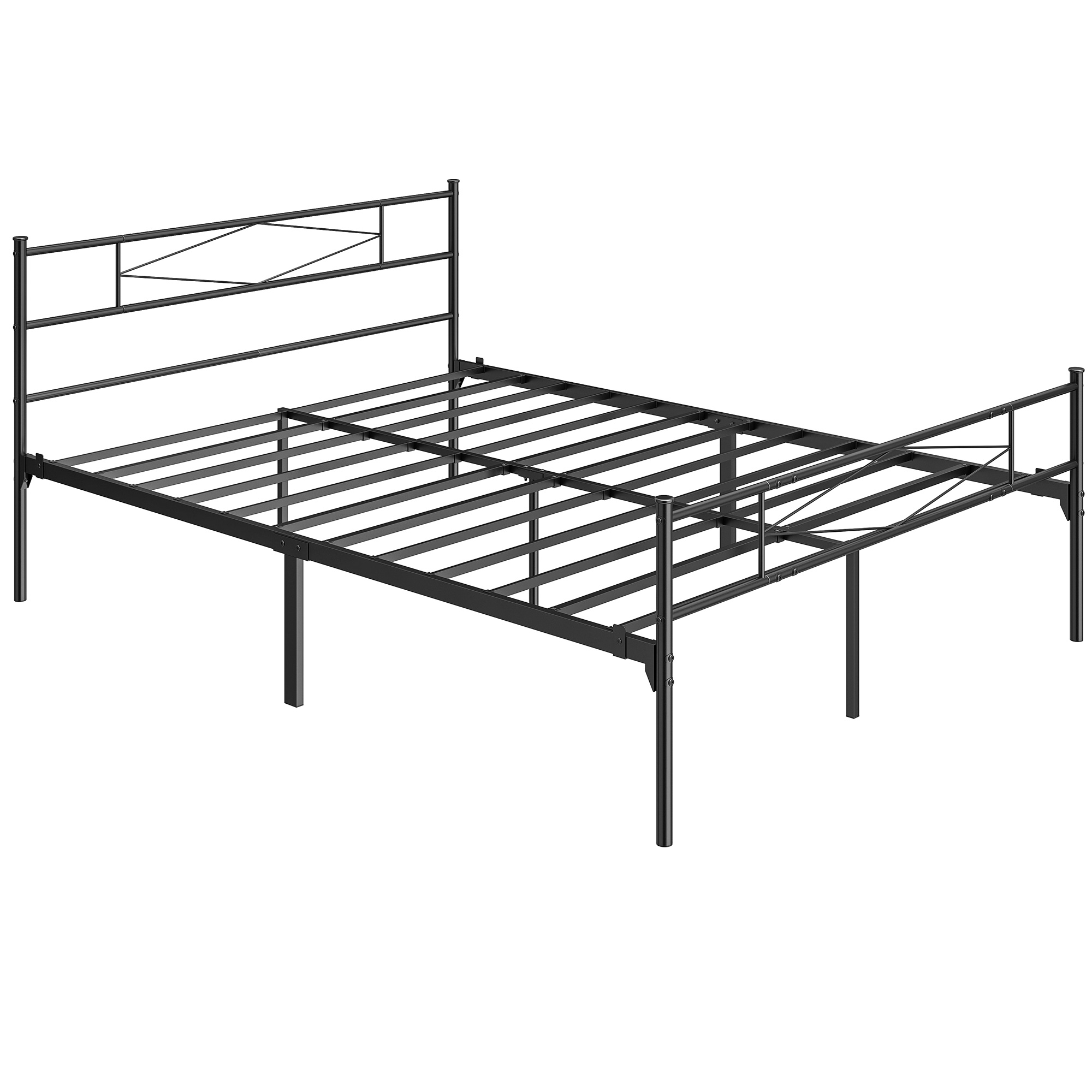 MOLESEY Kingsize Metal Bedframe with Headboard, Footboard and 32 cm Underbed Storage - Black