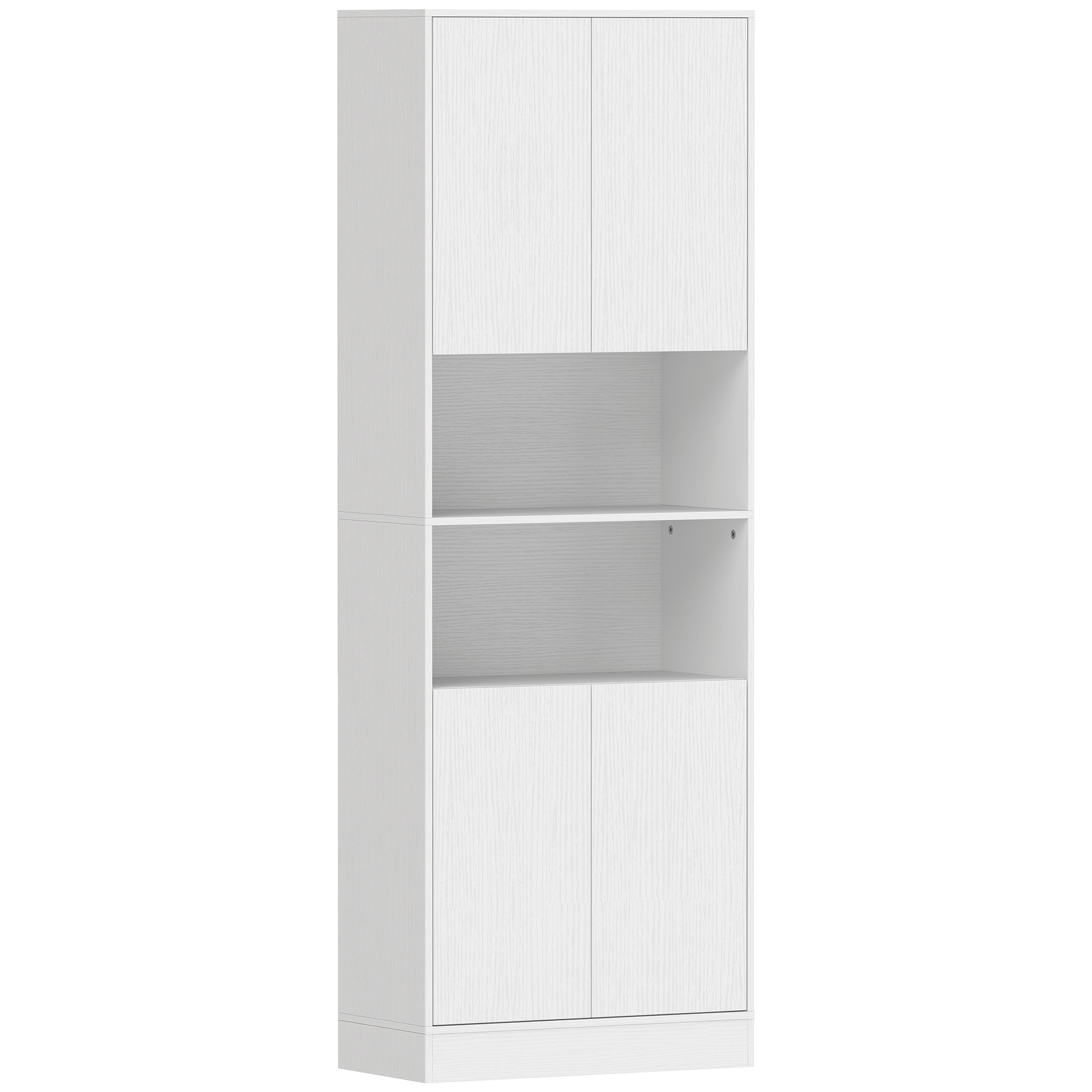 BUCKLAND 170 cm Freestanding Kitchen Pantry Storage Cabinet with Soft Close Hinges - White Wood Effect