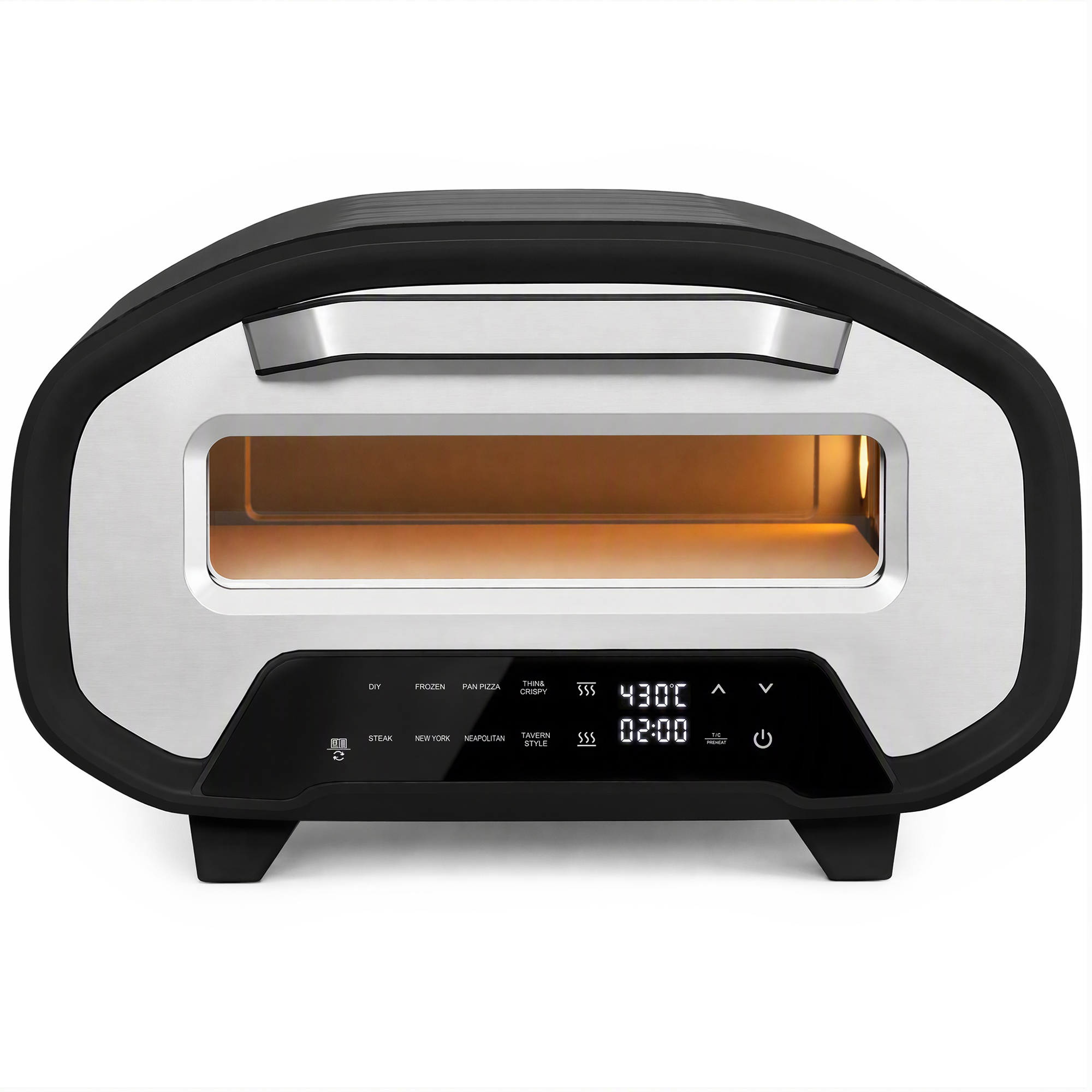 BEACONGATE 12-Inch Electric Pizza Maker with 8 Preset Modes - Grey