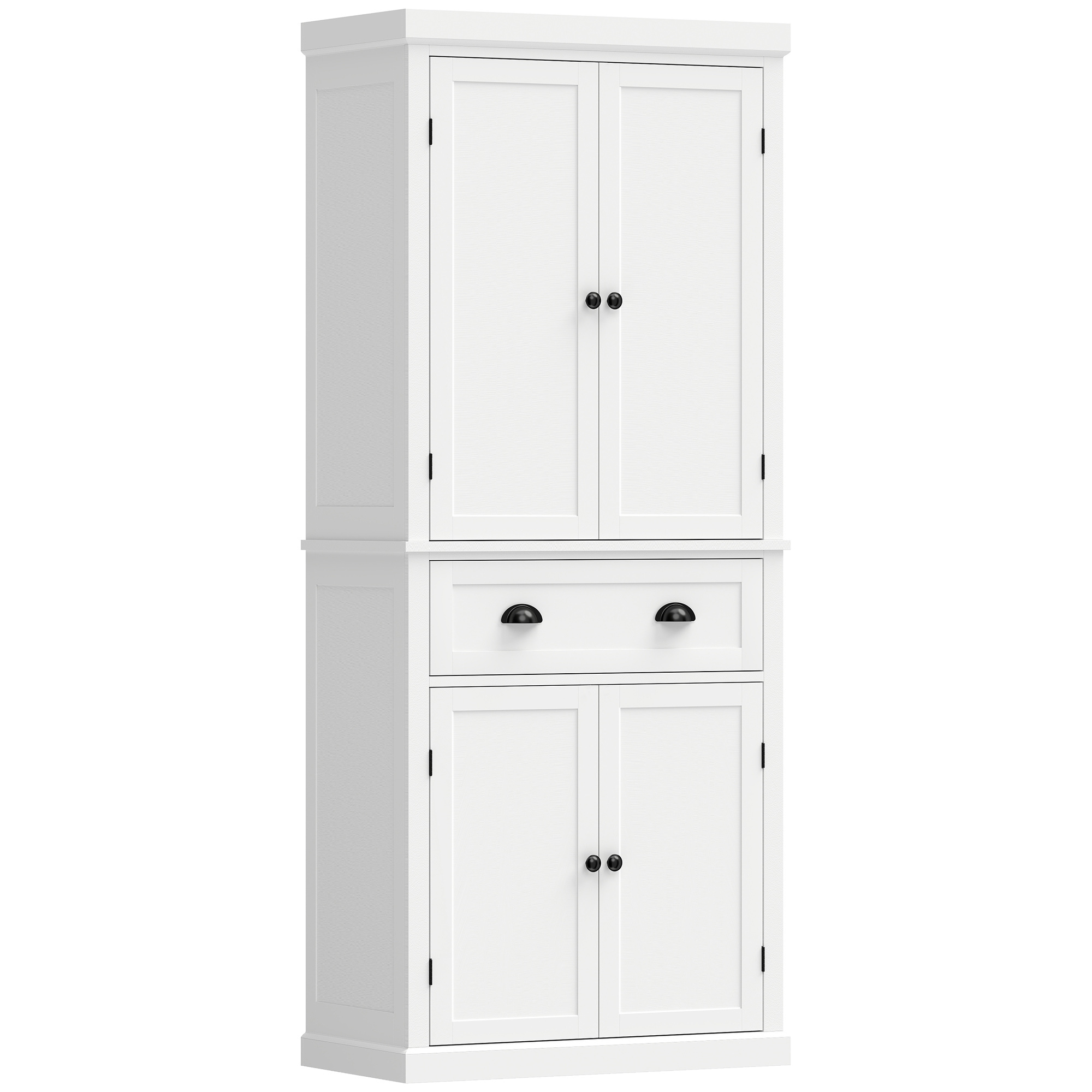APEXWELL 183cm Kitchen Cupboard with 4 Doors and Drawer - White