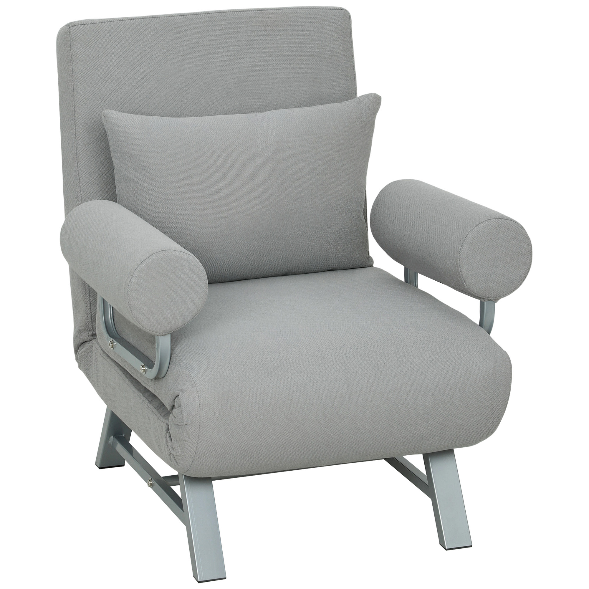 BEACONWOOD 3-in-1 Folding Single Sofa Bed with Adjustable Backrest - Light Grey