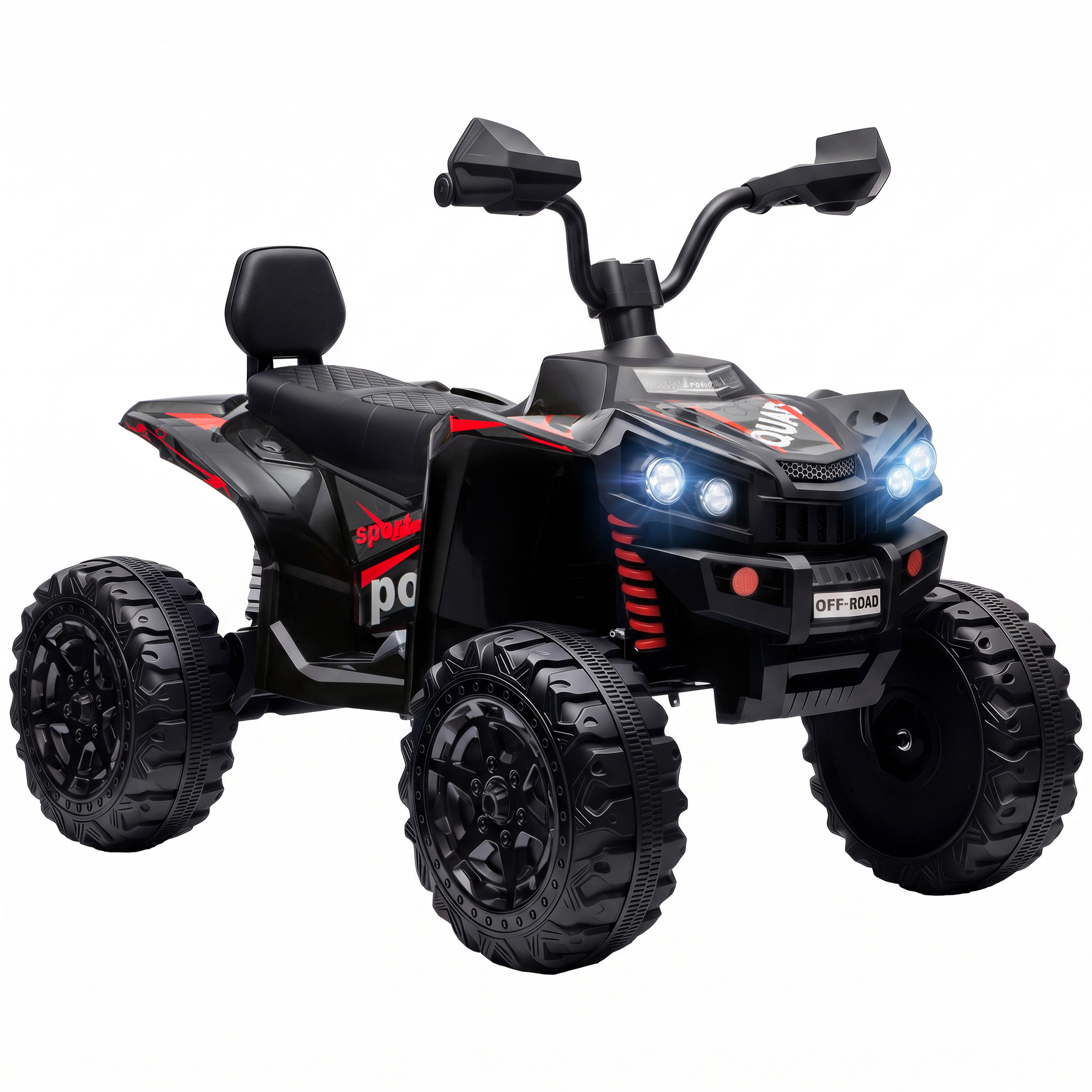 CHASEPOINT 24V Two-Seater Electric Quad Bike for Kids - Black