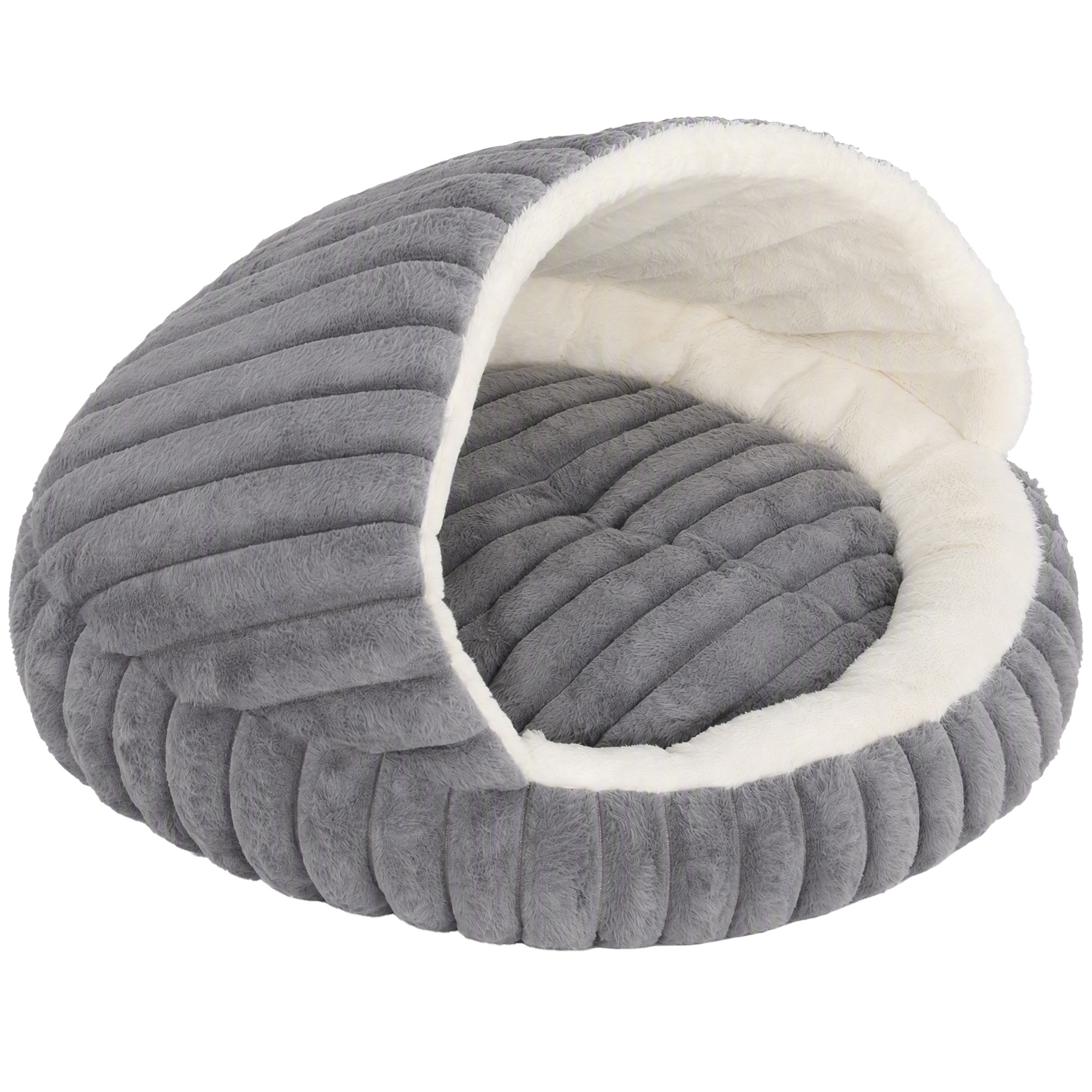 CLAYBROOK Cat Cave Bed with Washable Cushion - Grey