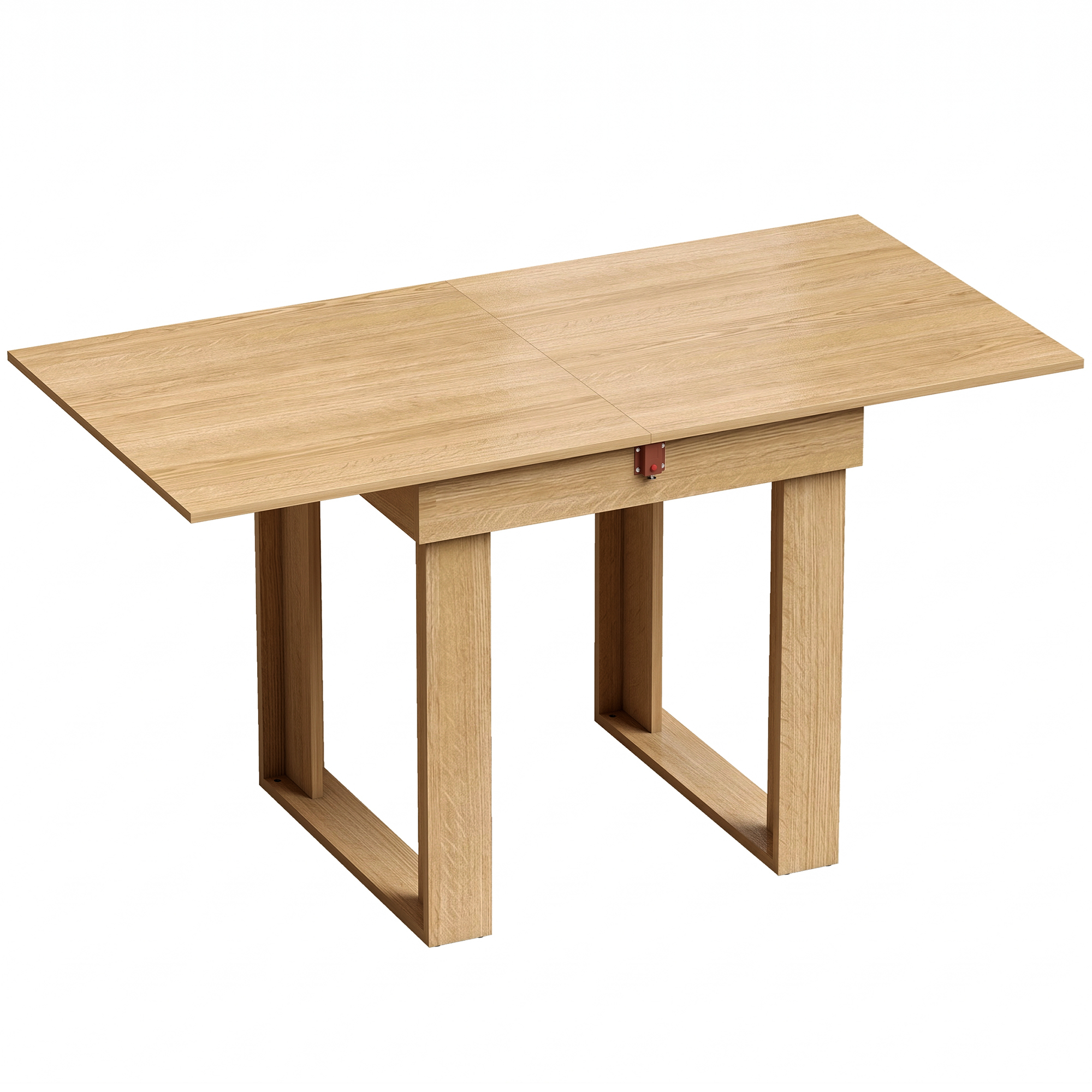 BREEZEFIELD Folding Extendable Dining Table with Under-Table Storage - Oak Effect