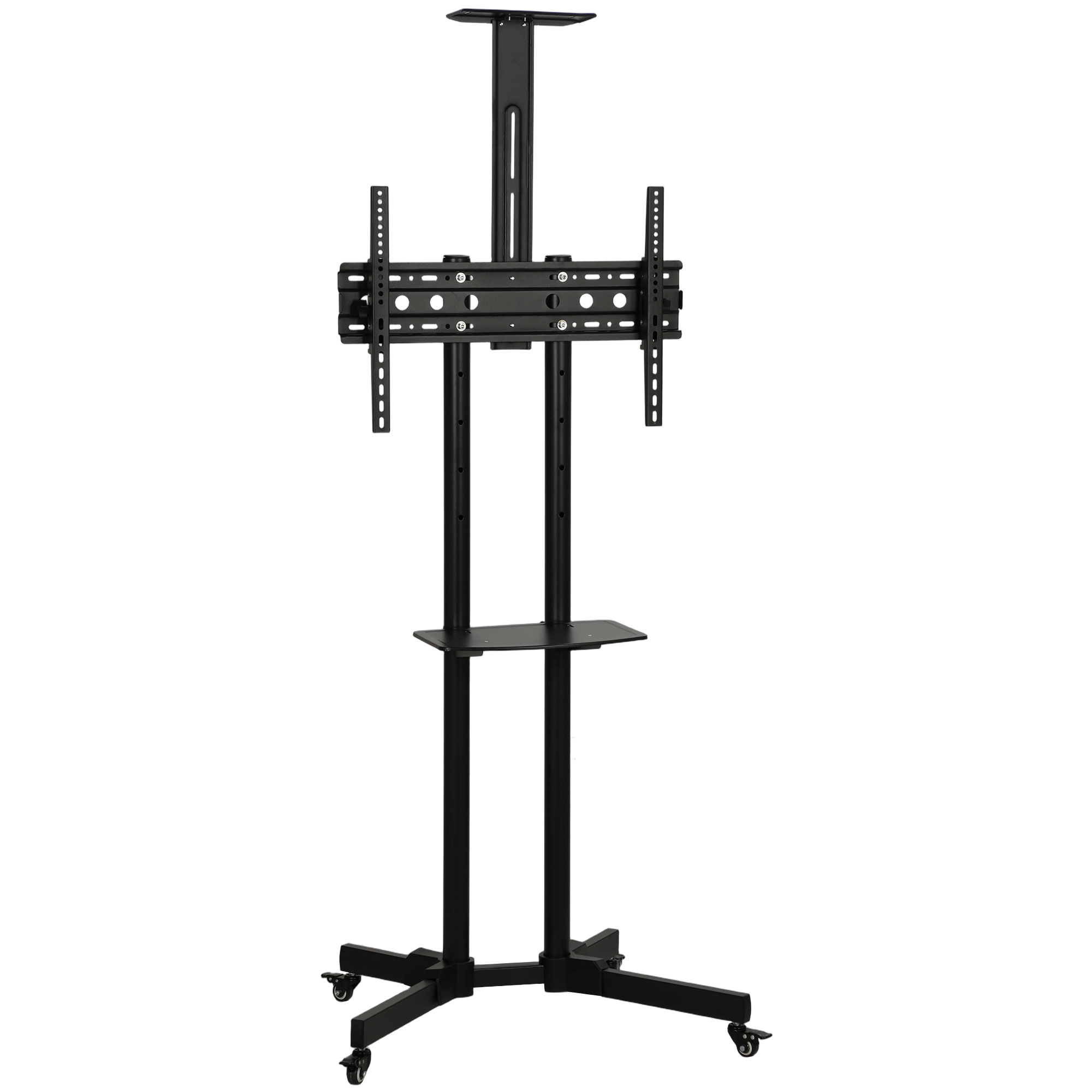 BEACONRIDGE Mobile TV Stand on Wheels for 32 75 Inch Screens - Black