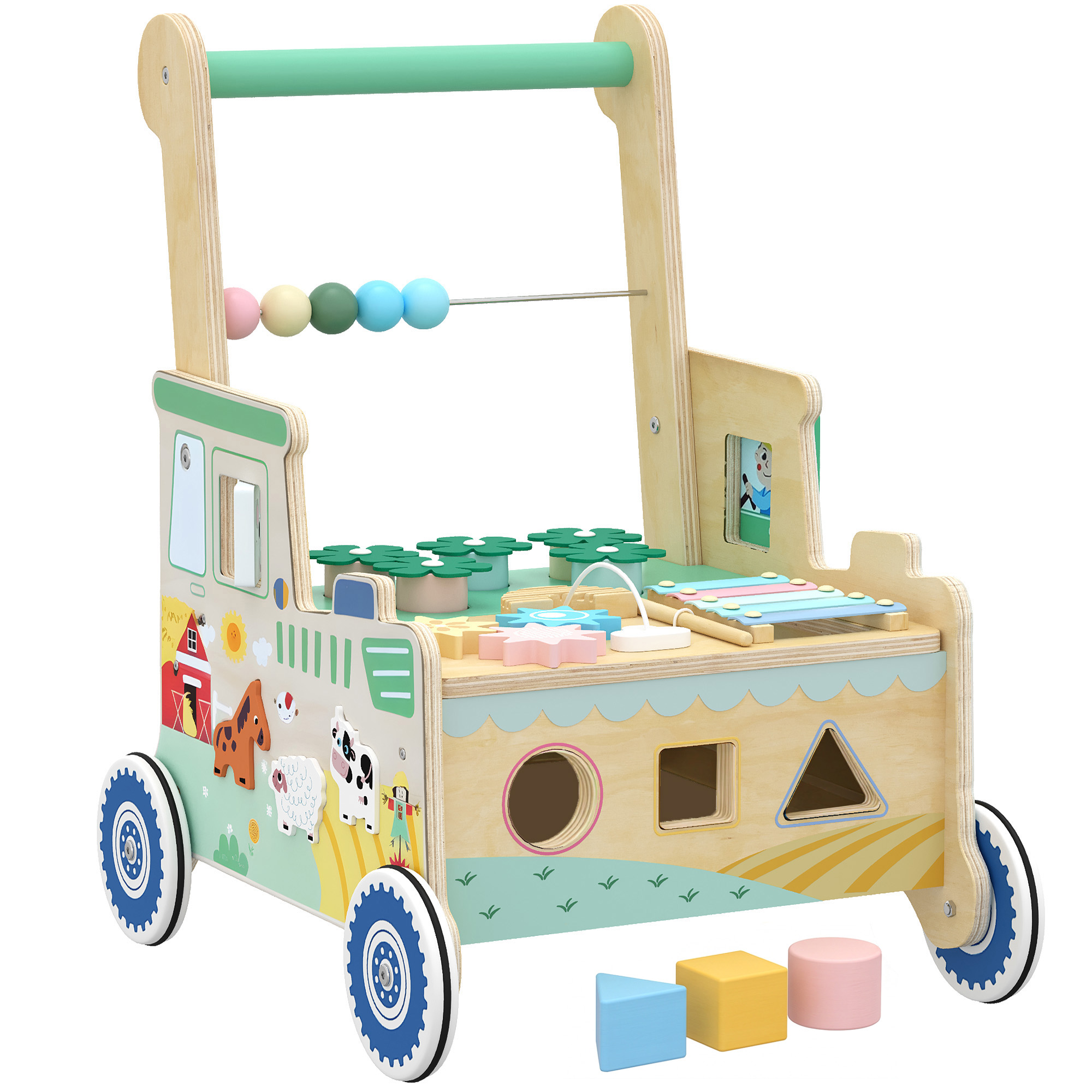 ARCSIDE Wooden Montessori Baby Walker with Activity Centre