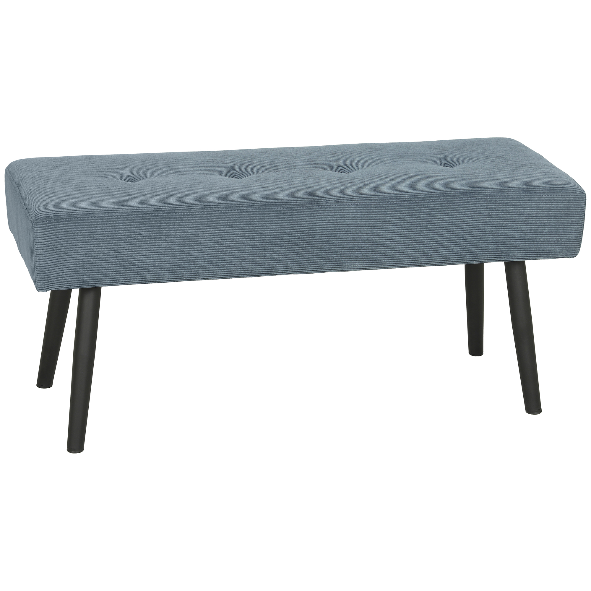 BIRCHBROOK Corduroy Upholstered Bedroom Bench with Padded Seat - Blue