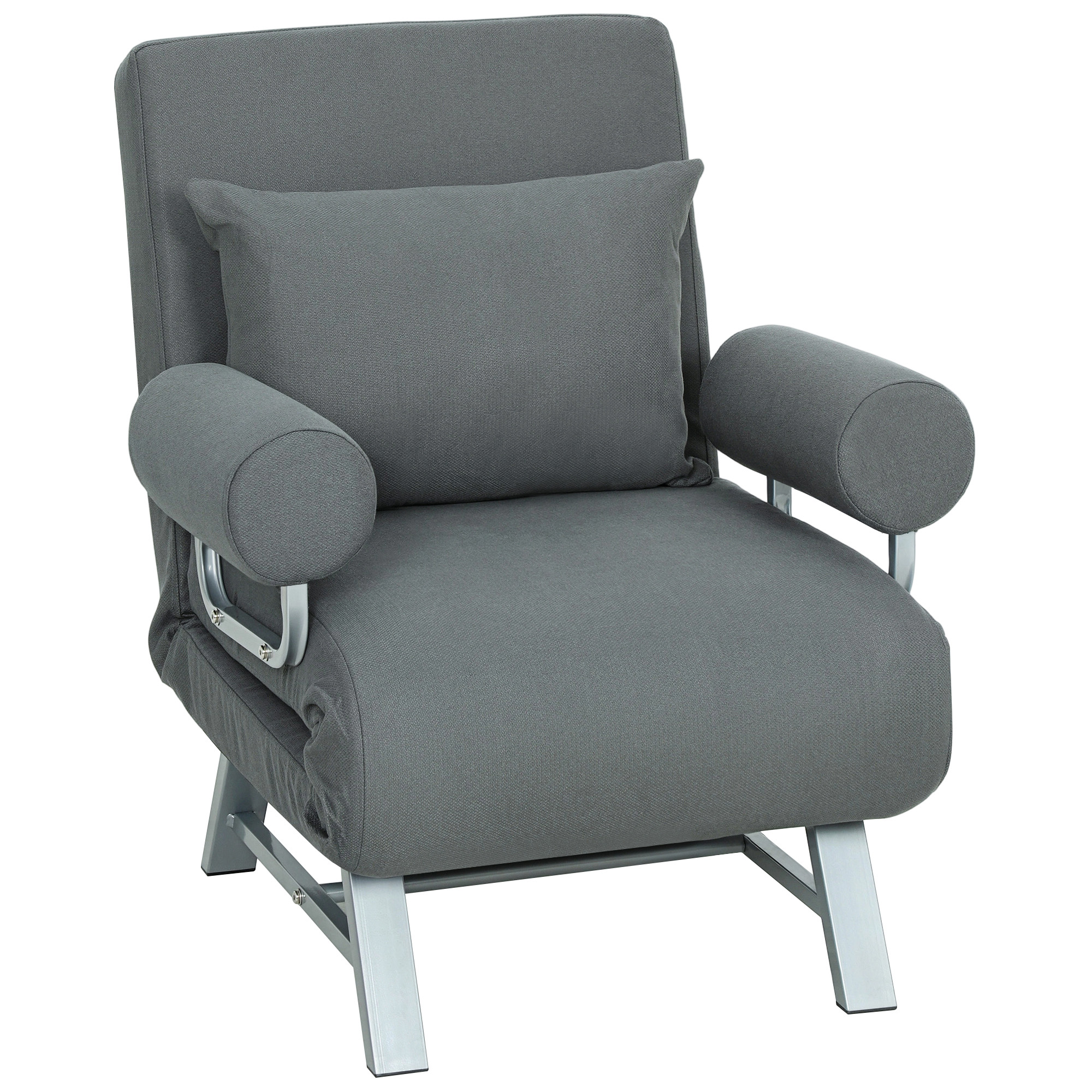 BEACONWOOD 3-in-1 Folding Single Sofa Bed with Adjustable Backrest - Dark Grey