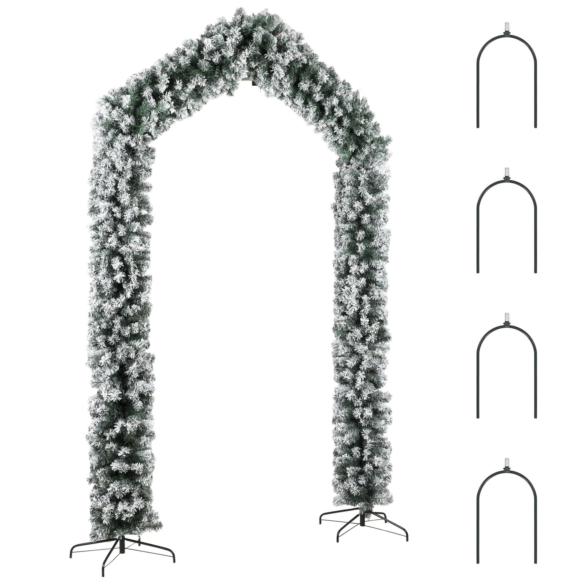 BEACONVIEW 9ft Snow-Flocked Christmas Tree Arch with 1,400 Tips - Green