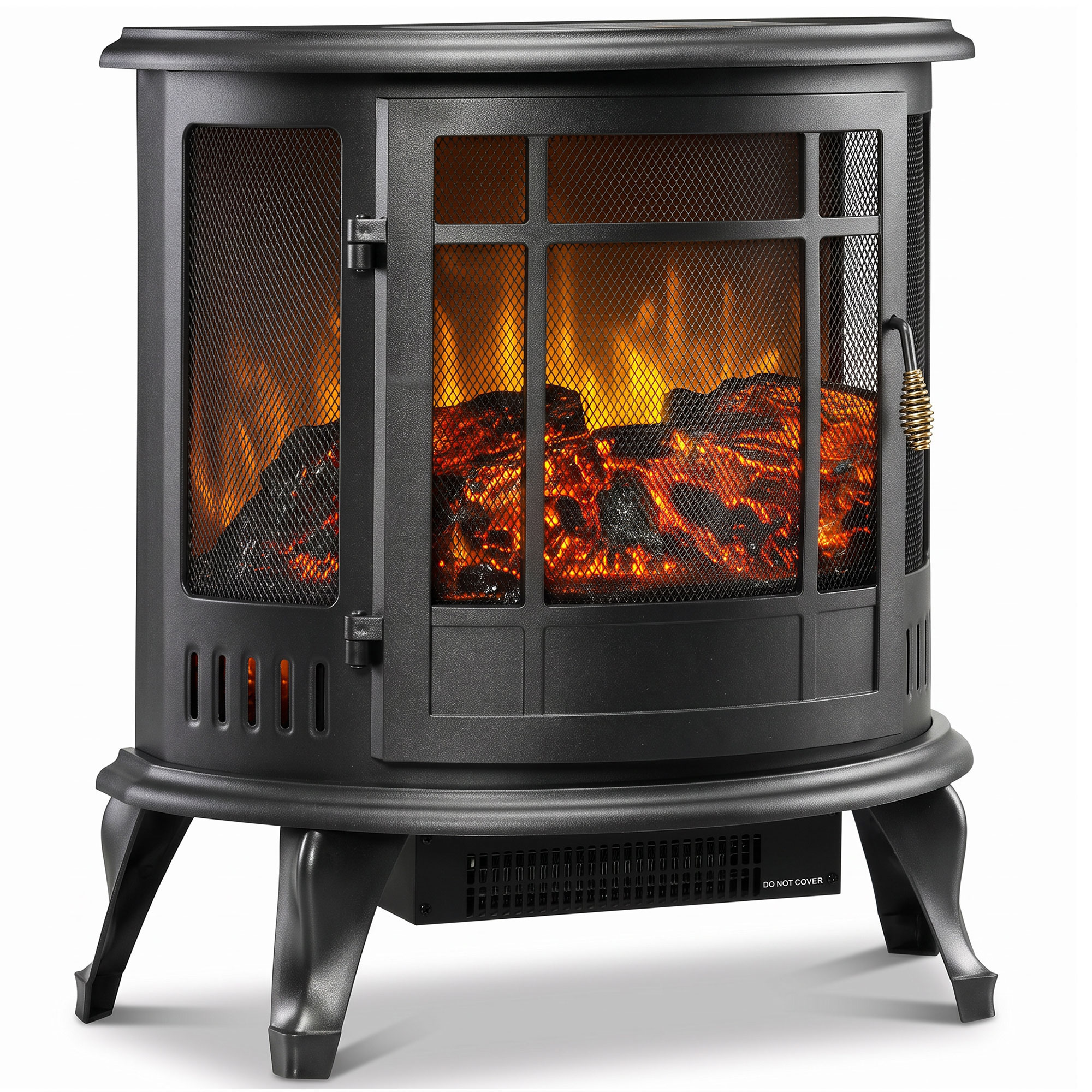 CEDARDALE Freestanding Electric Fireplace Stove, 2000W - Black