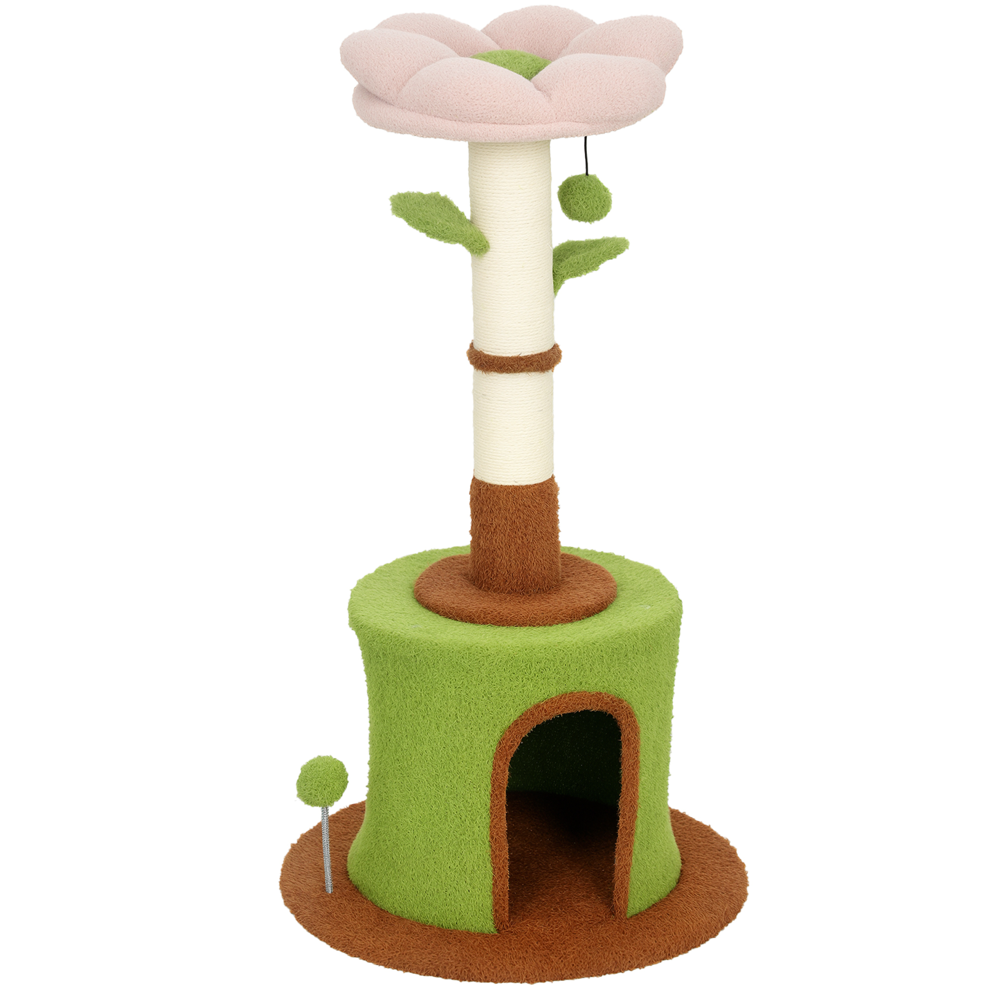 COASTMOOR 88cm Cat Tree with Flower Condo, Bed and Scratching Post