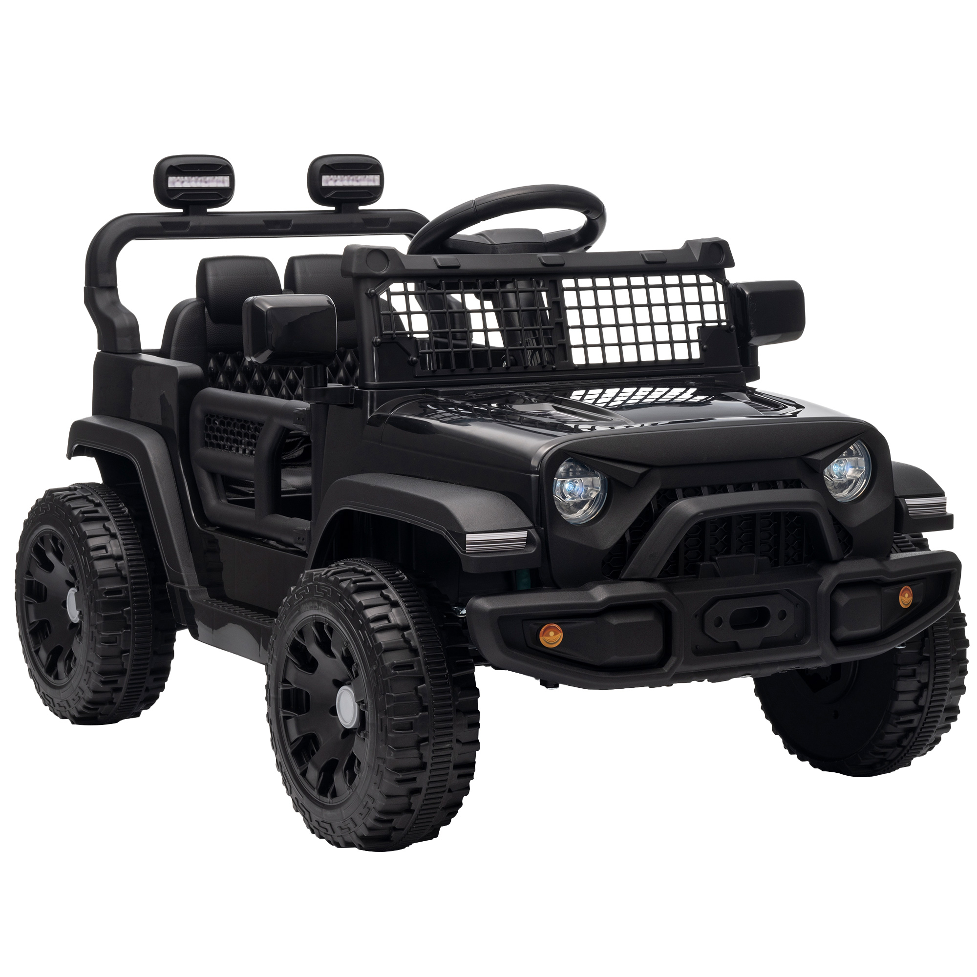 CLAYHILL 12V Kids Electric Car with Remote, Dual Motors and Suspension - Black