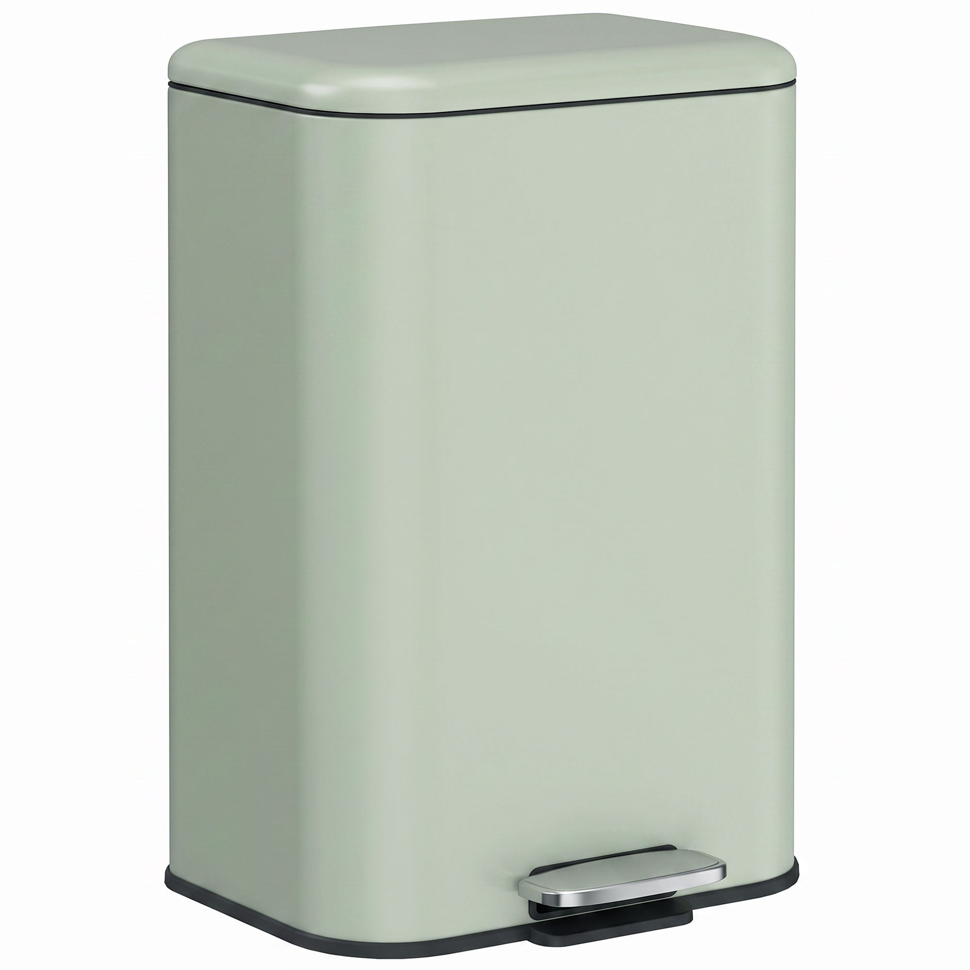 COASTRIDGE 20L Metal Kitchen Pedal Bin with Soft-Close Lid - Light Green