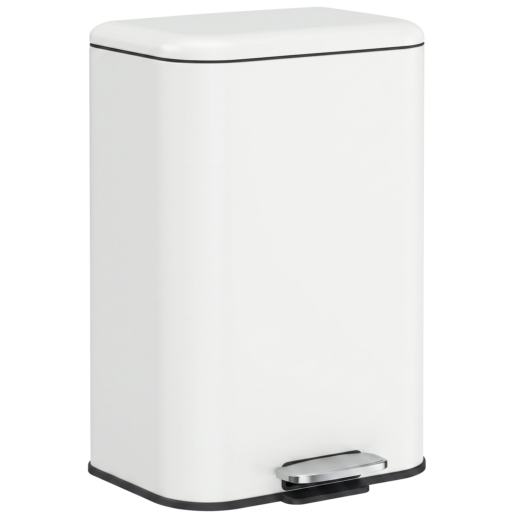 COASTRIDGE 20L Metal Kitchen Pedal Bin with Soft-Close Lid - Cream White
